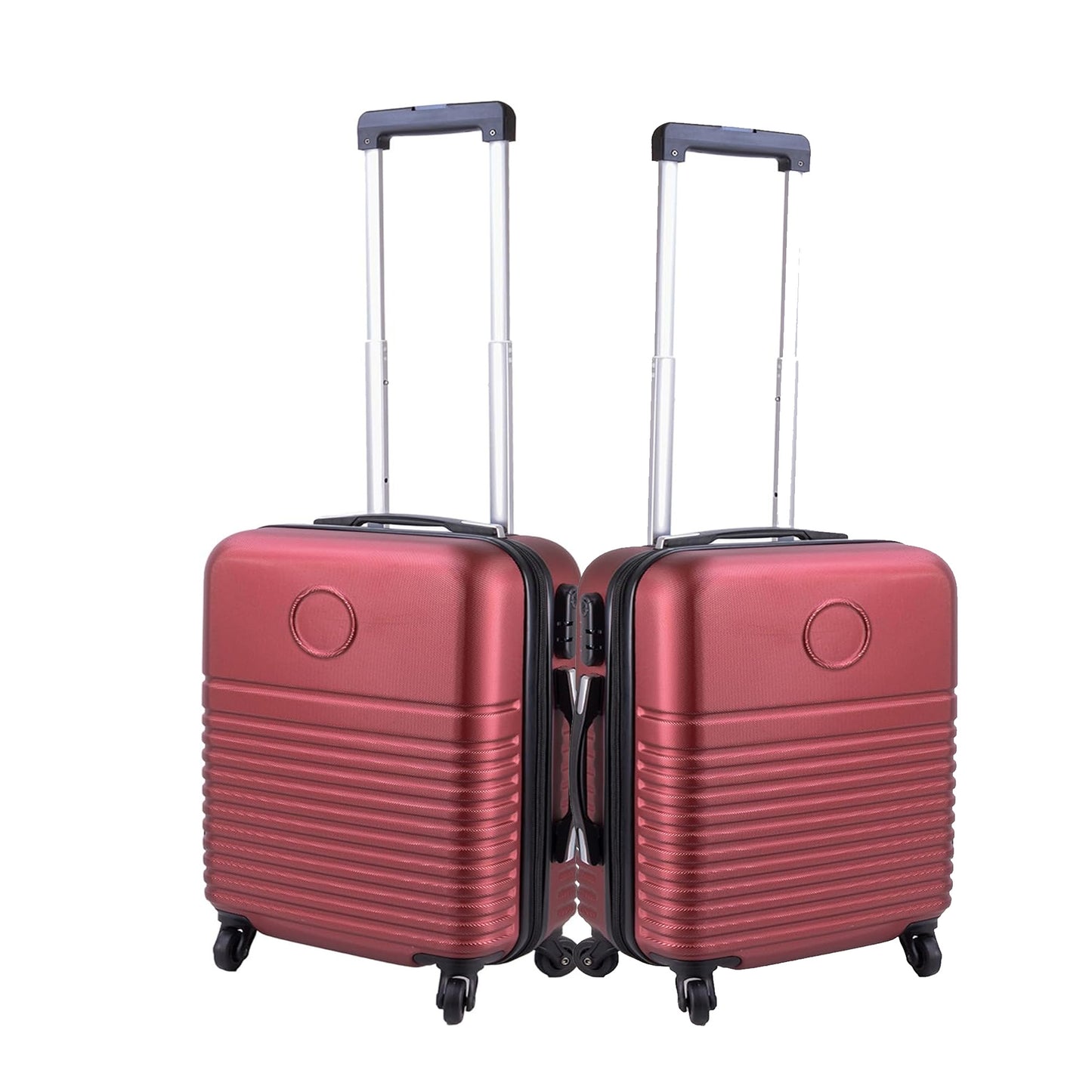 Lightweight Handy Flight Cabin Airline Burgundy Travel Suitcase with Wheels & Combination Lock