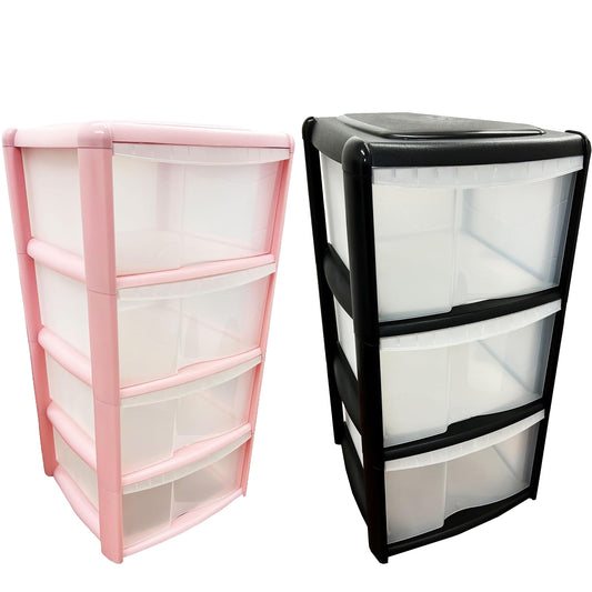 3 Or 4 Storage Tower Units With Clear Spacious Drawers For Home Office Schools