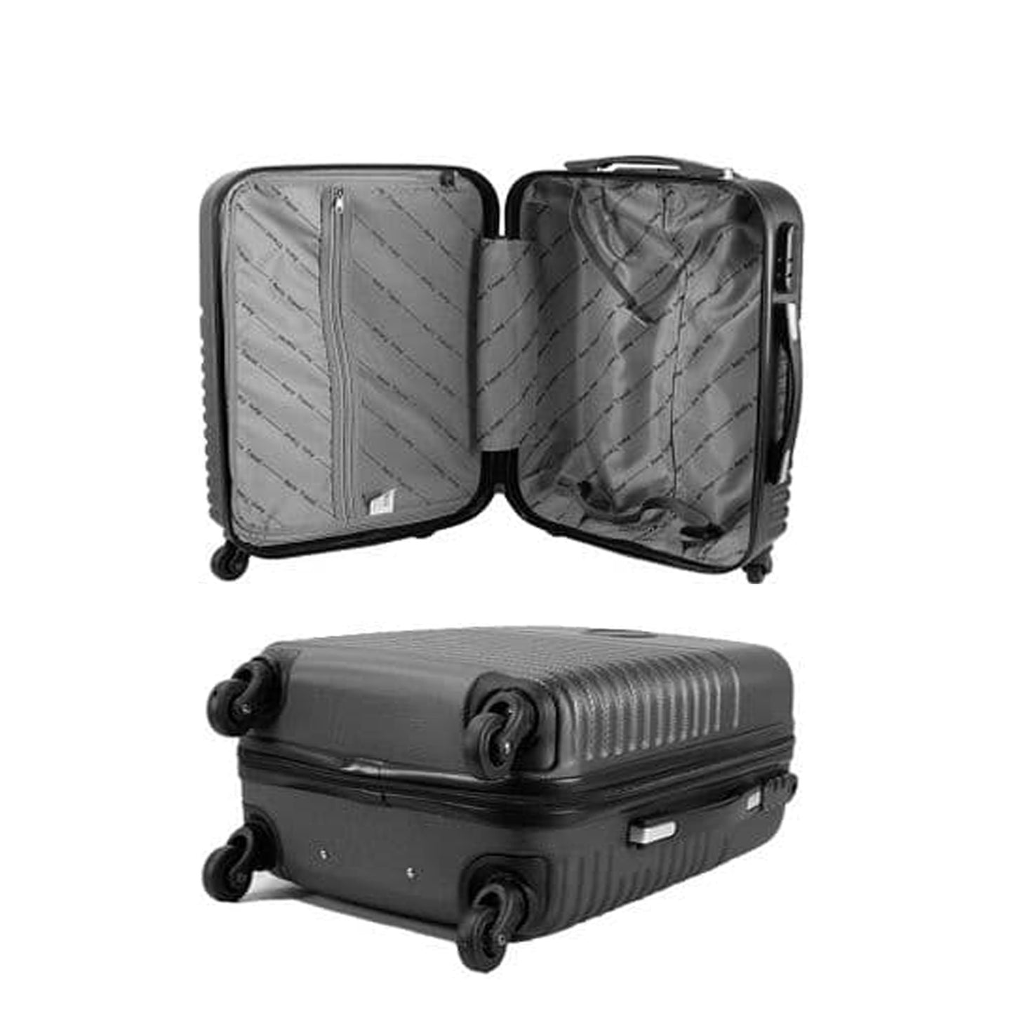 Strong Hard Shell ABS Constructed Hand Cabin Small (360) 4 Wheel Dark Grey Suitcase