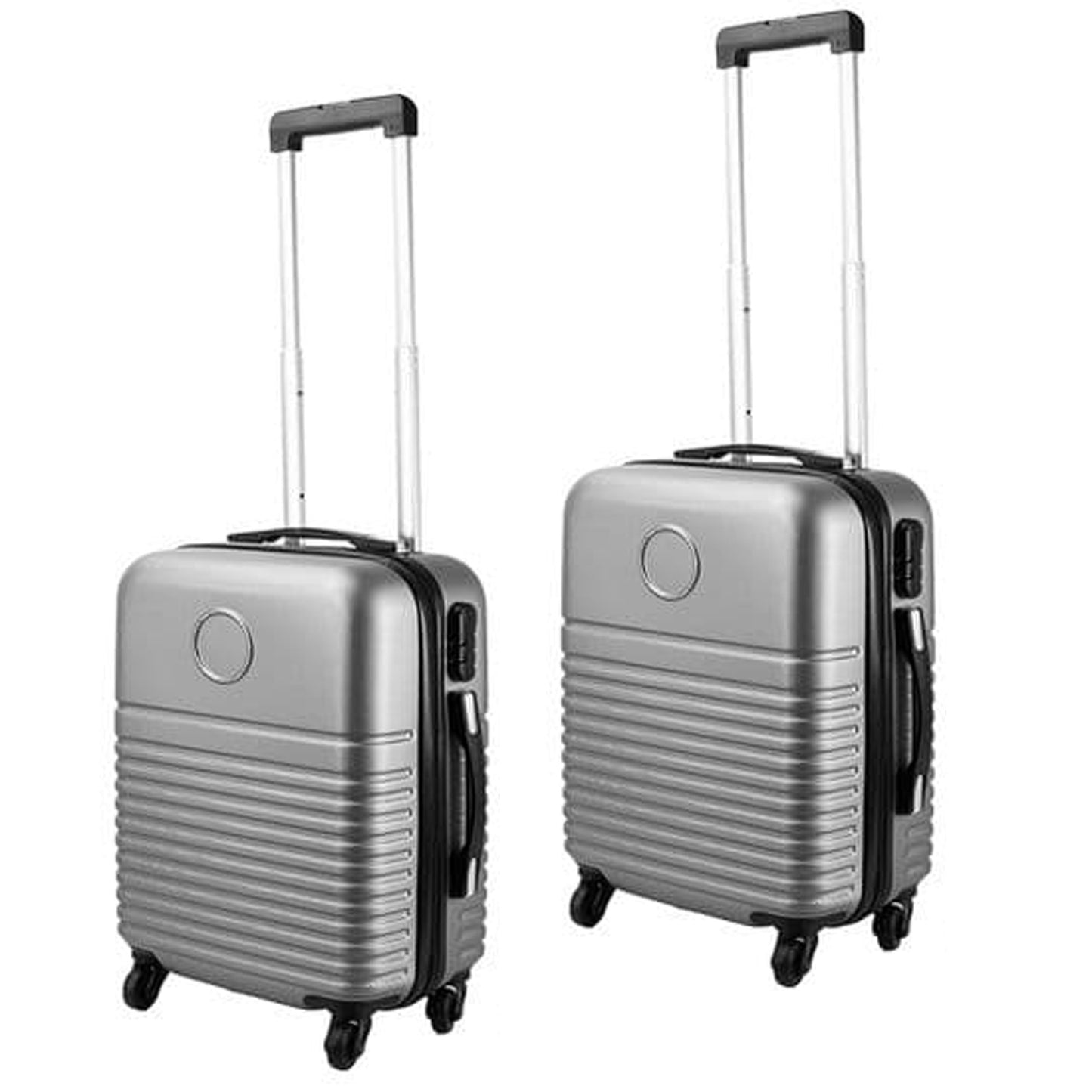 Silver Small Lightweight ABS Shell Protection Water Resistant Carry On Cabin Suitcase