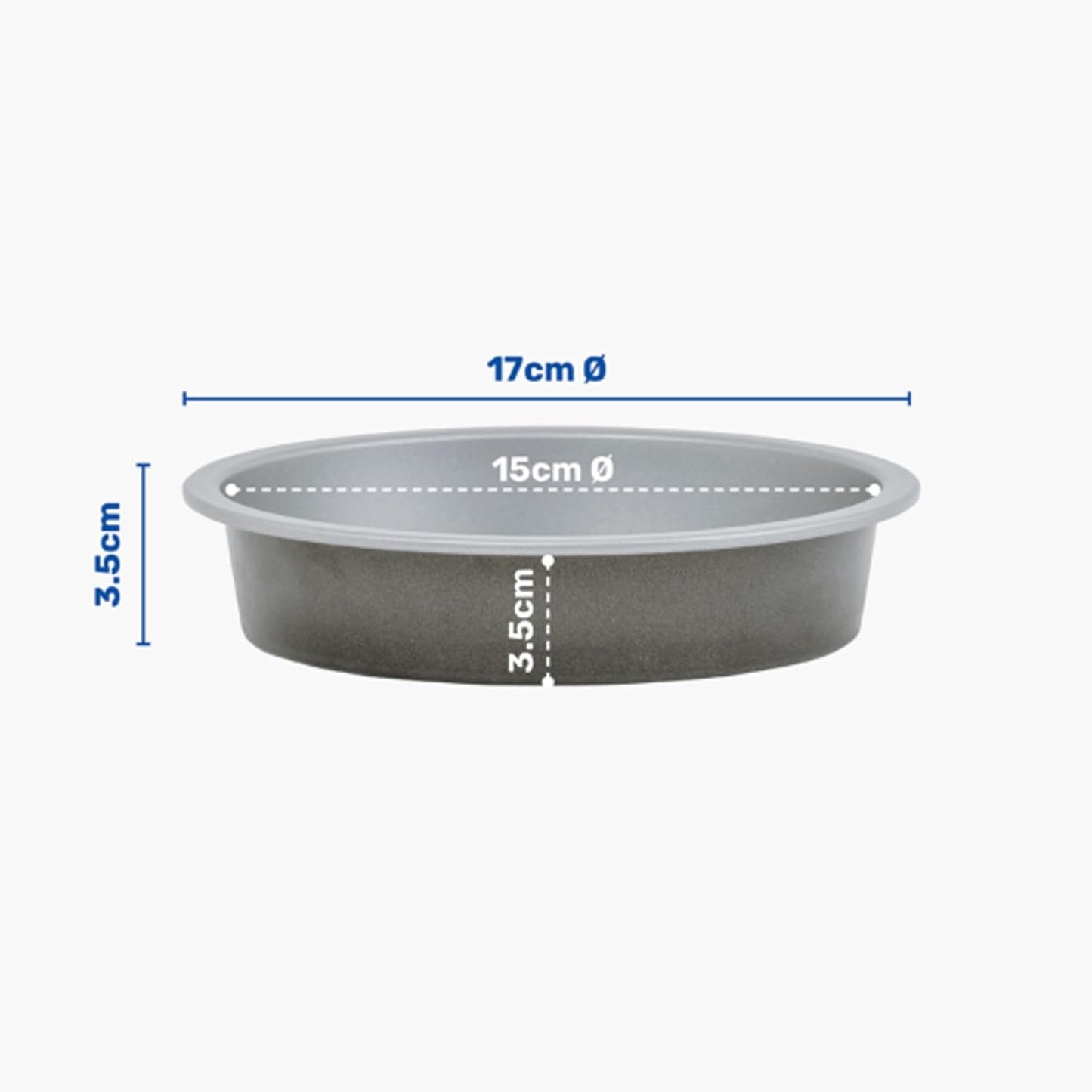 17cm Round Deep Air Fryer Tins Non-Stick Carbon Steel Baking Pans