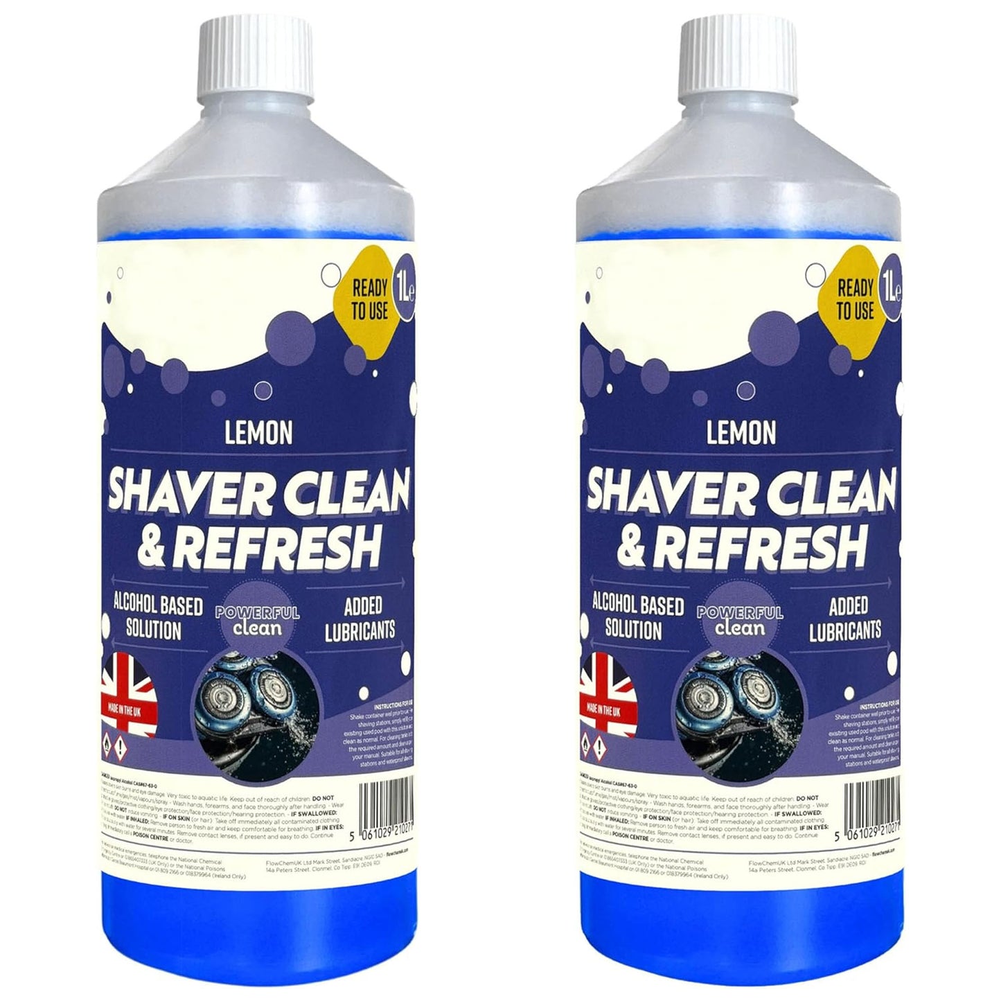 1 Litre Clean & Renew Shaver Cleaning Fluid Refill Removes Residual Hair & Skin Particles