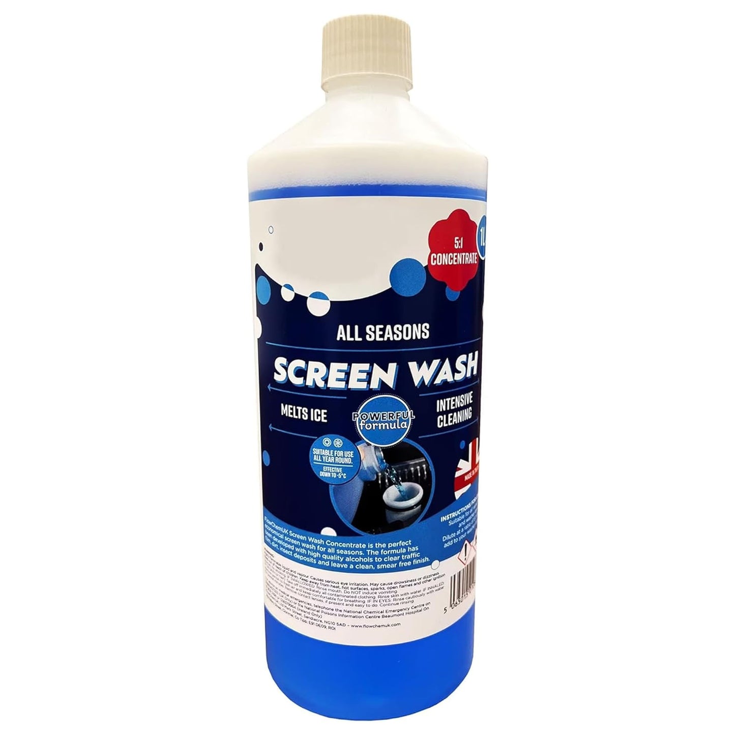 Fast Acting Effective Blue 1 Litre All seasons Vehicle Screen Wash Down To – 5 Degrees