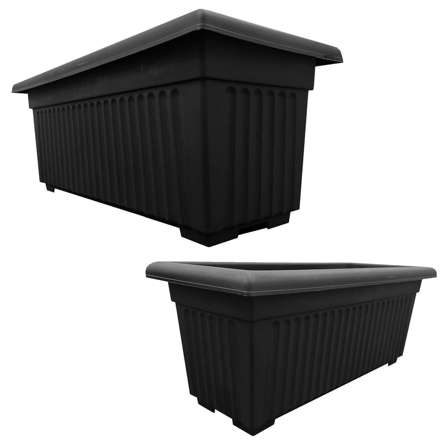 Black Rectangular 70cm Sovereign Trough Flower Garden Patio Planters For Home & Garden
