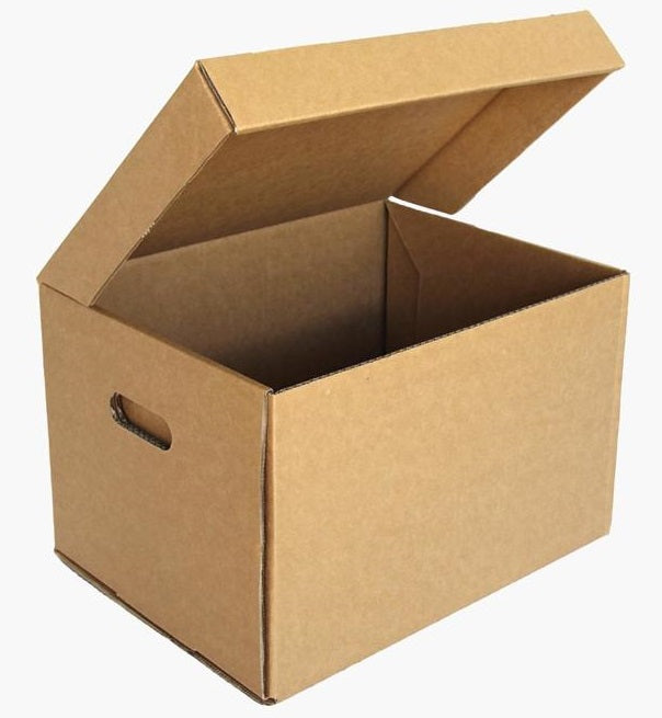 Archive Cardboard Filing Storage Boxes 15x12x9" With Hinged Lids