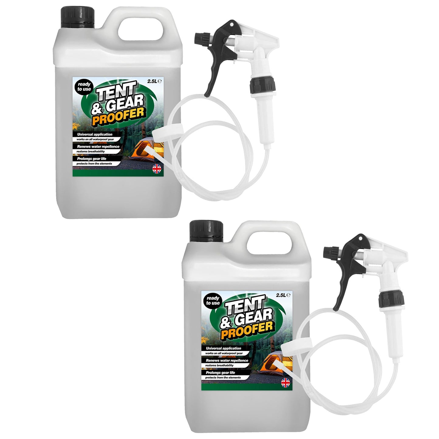 2.5 Litre Protective Tent & Gear Waterproofing Treatment With Long Hose Trigger