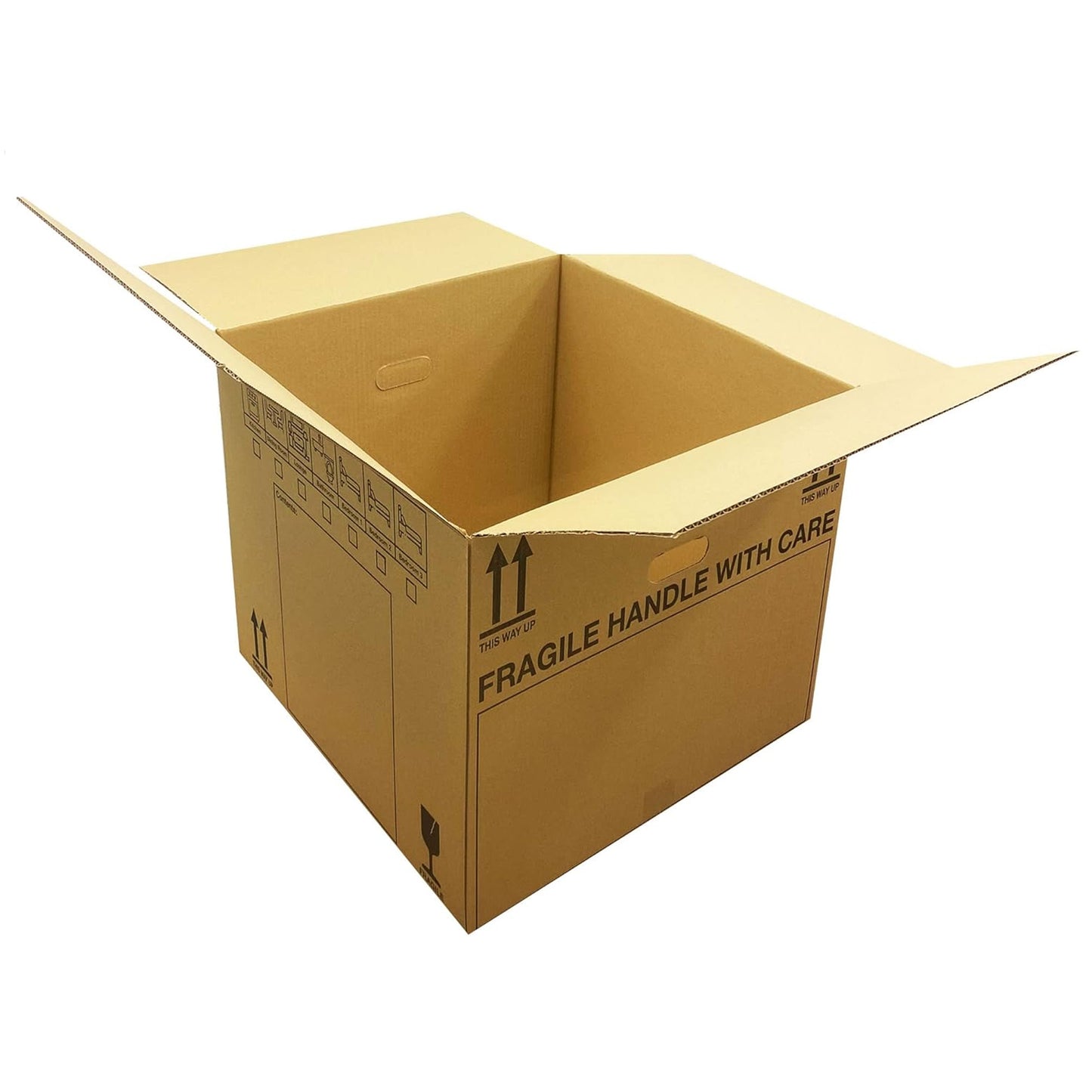 Extra Large & Medium Size Strong Printed Tick List Cardboard Removal Boxes With Carry Handles