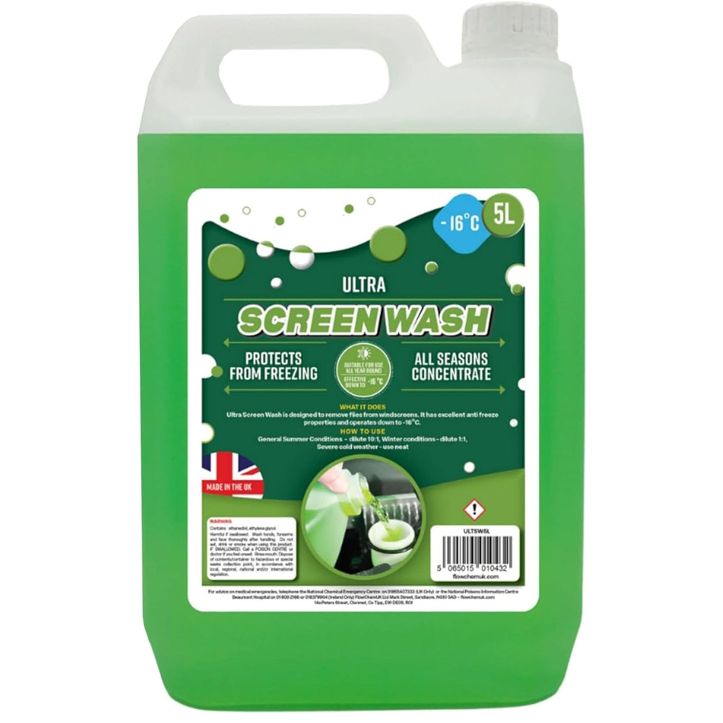 All Seasons Concentrated 10:1 Ultra Streak Free Effective Car Screen Wash Down To - 16°C