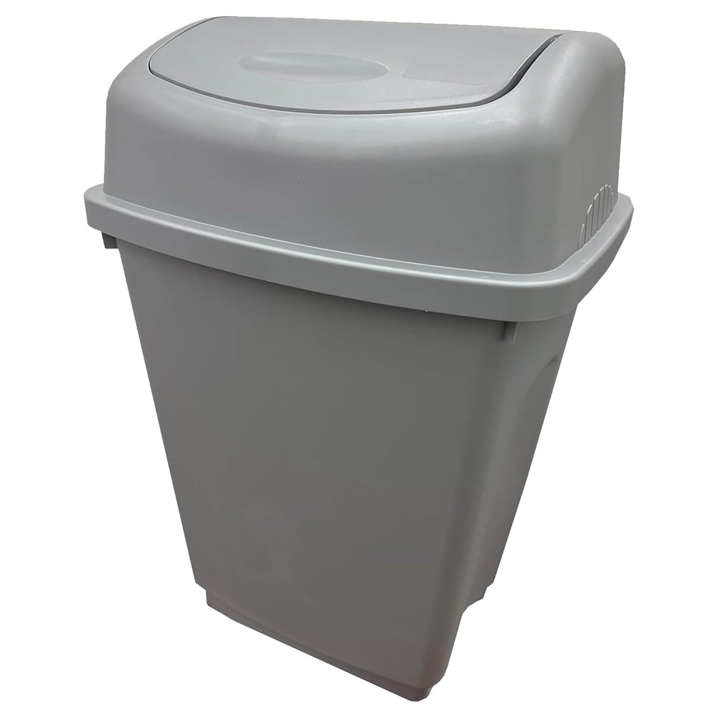 25L Or 50L Home Office Bathroom Black or Silver Plastic Kitchen Waste Rubbish Bin With Swing Lid
