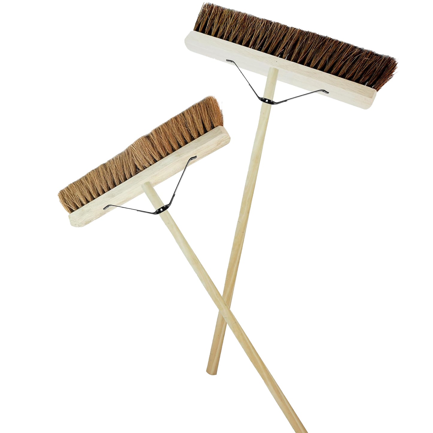 18", 24" Or 36" Indoor Outdoor Garage & Yard Broom Soft Or Hard Bristle Sweeping Brush With Long Handle