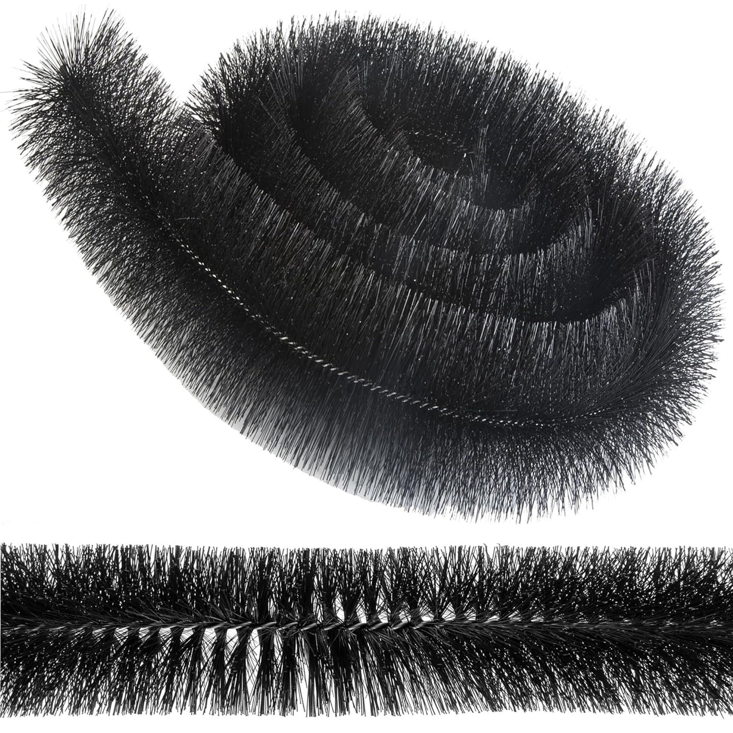 100mm Gutter Drain Pipe Black Outdoor 4m Cleaning Brush Tool Cleans Moss & Debris