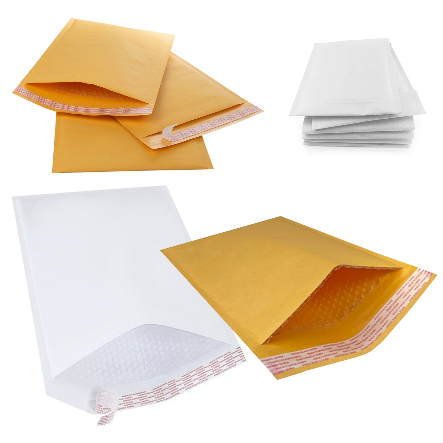 Gold Or White Padded Bubble Lined Postal Mailing Shipping Peel & Seal Closure Cushioned Envelope Mailers