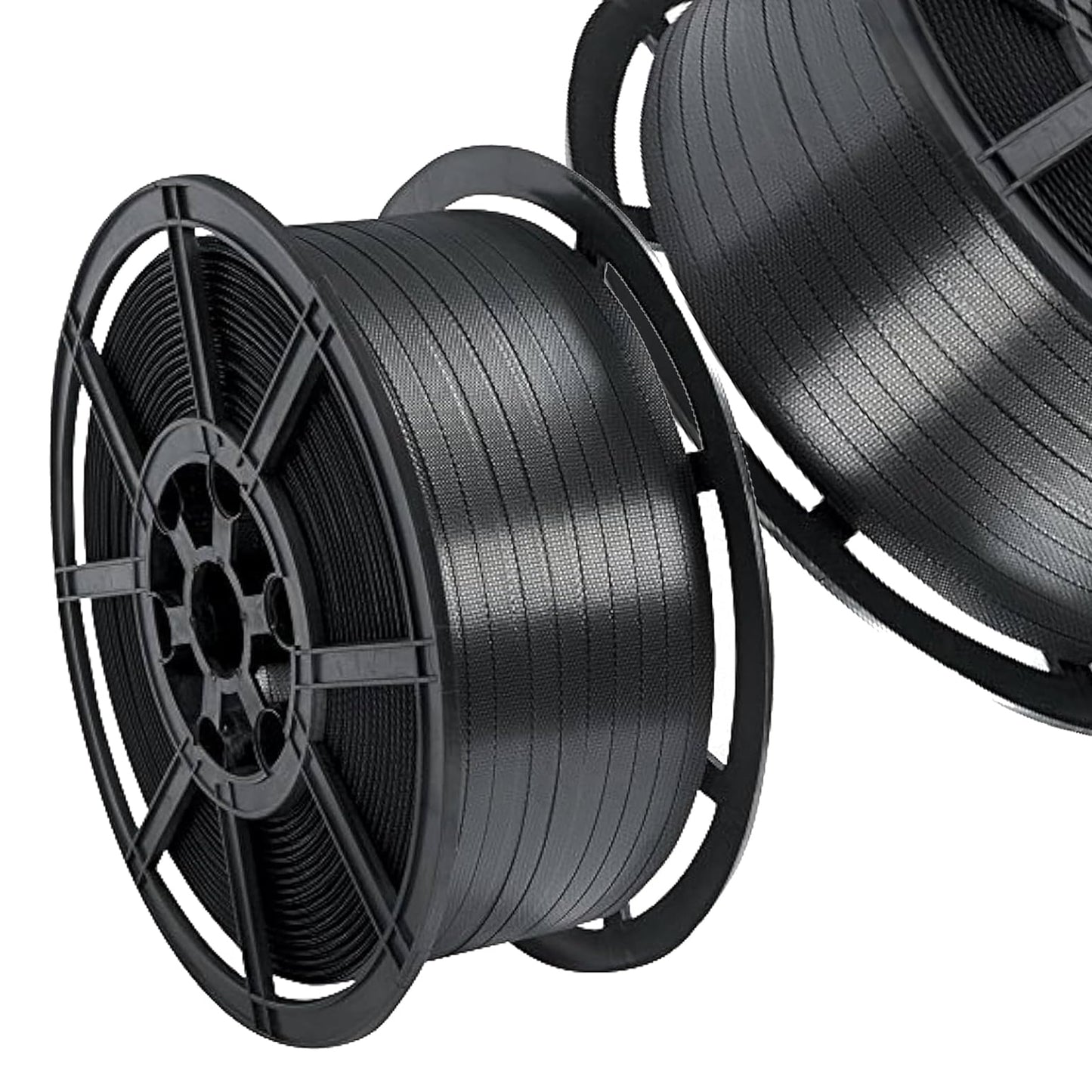 12mm Wide 1000 Metres Per Coil 310kg Brake Strength Polypropylene Black Plastic Hand Pallet Strapping Coil