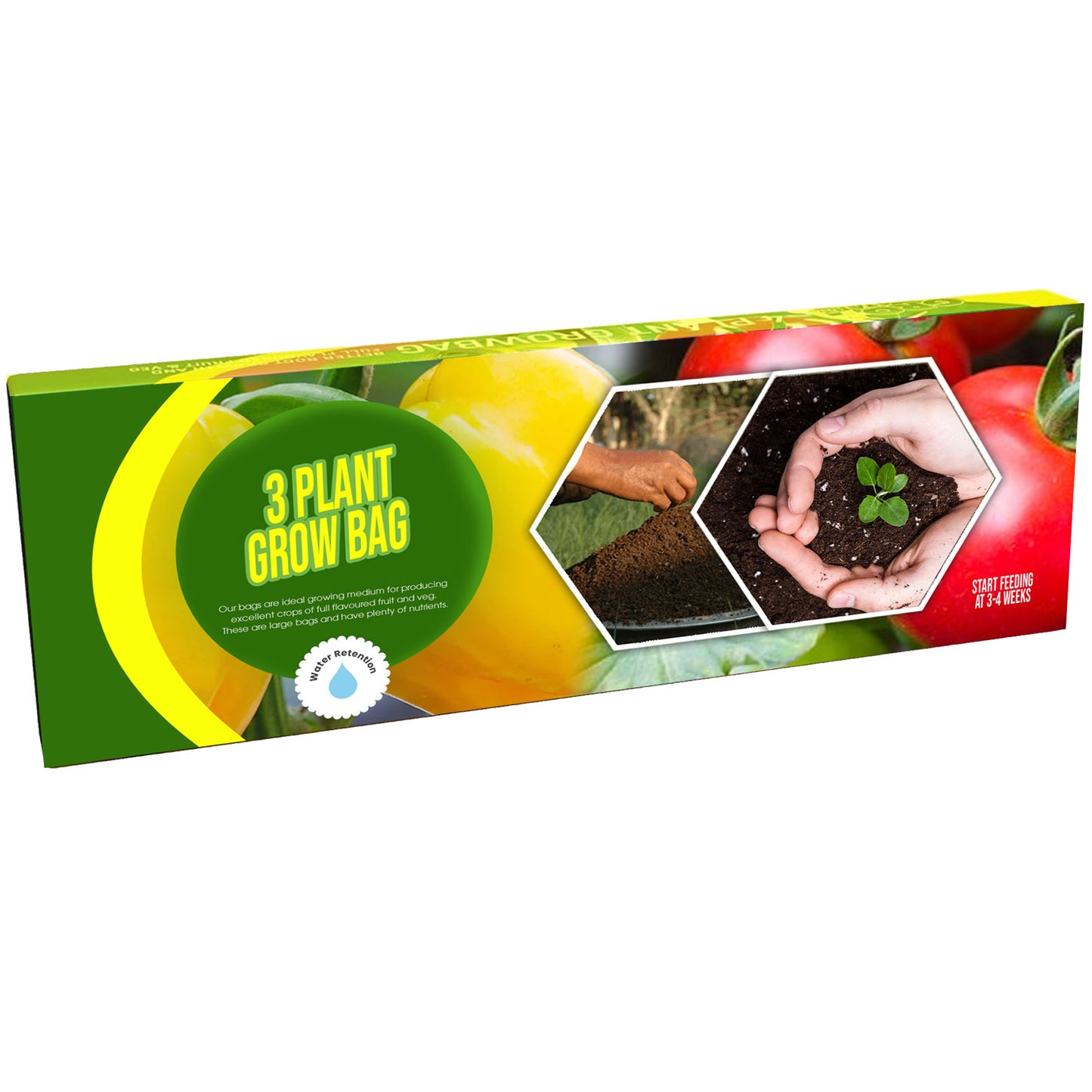 Fruit & Veg 3 Plant Grow Bags With Balanced Nutrients For Gardening & Greenhouses