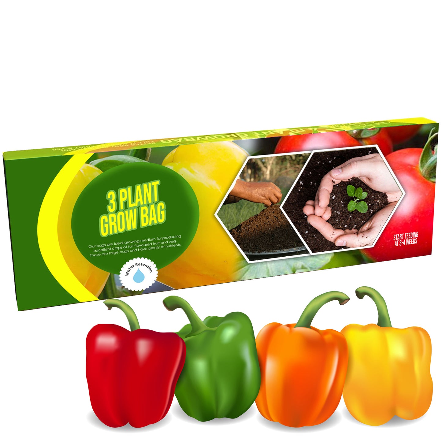 Fruit & Veg 3 Plant Grow Bags With Balanced Nutrients For Gardening & Greenhouses