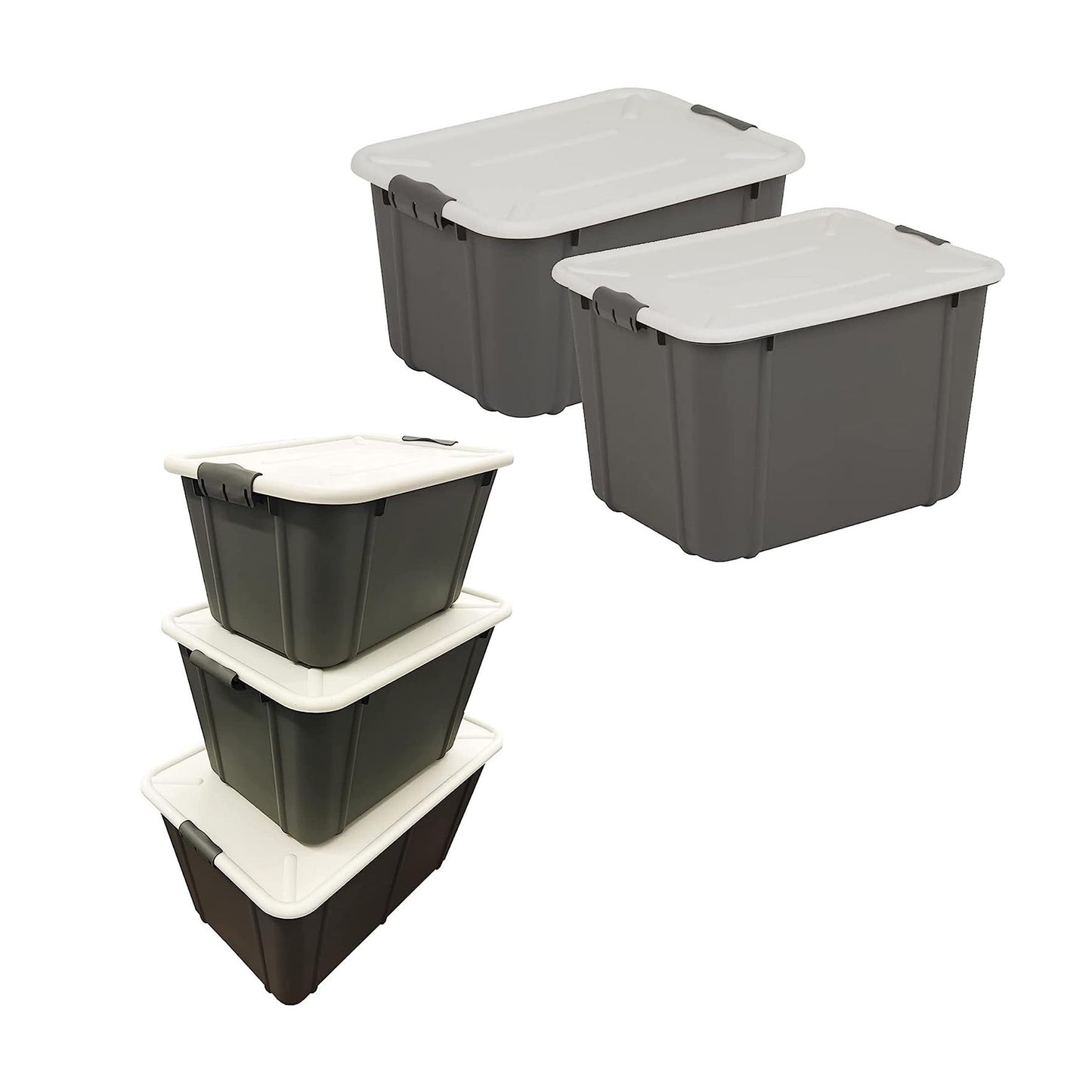 Grey Organic Designed Strong Stackable Spacious Storage Containers With Clip Lock Lids
