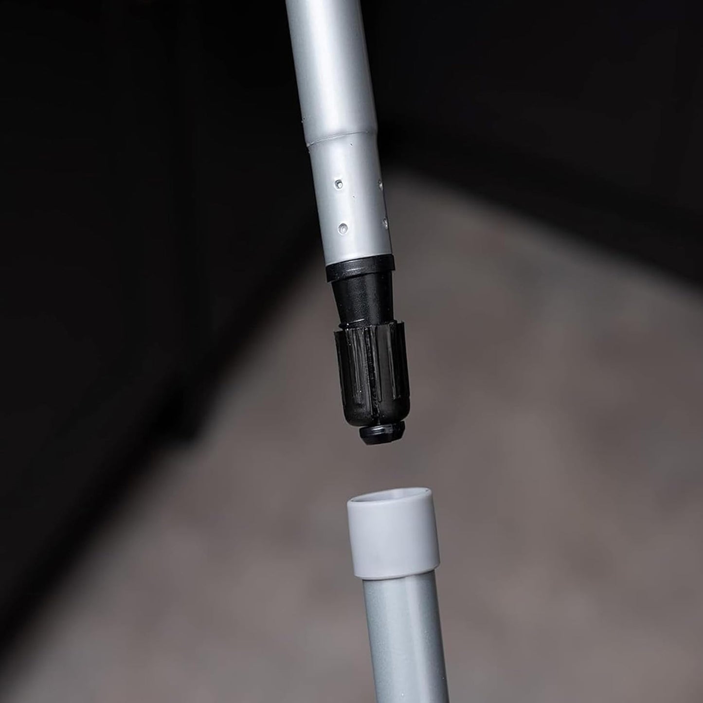 Metallic Grey 3pcs Sweeping Broom With Stiff Nylon Bristles With Metal Handle