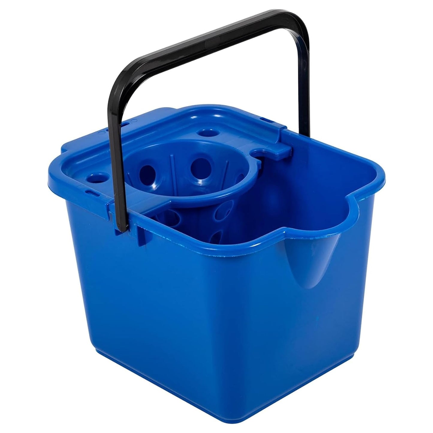 12 Litre Capacity Red Blue Green Yellow & Metallic Coloured Floor Cleaning Mop Buckets With Pouring Lip
