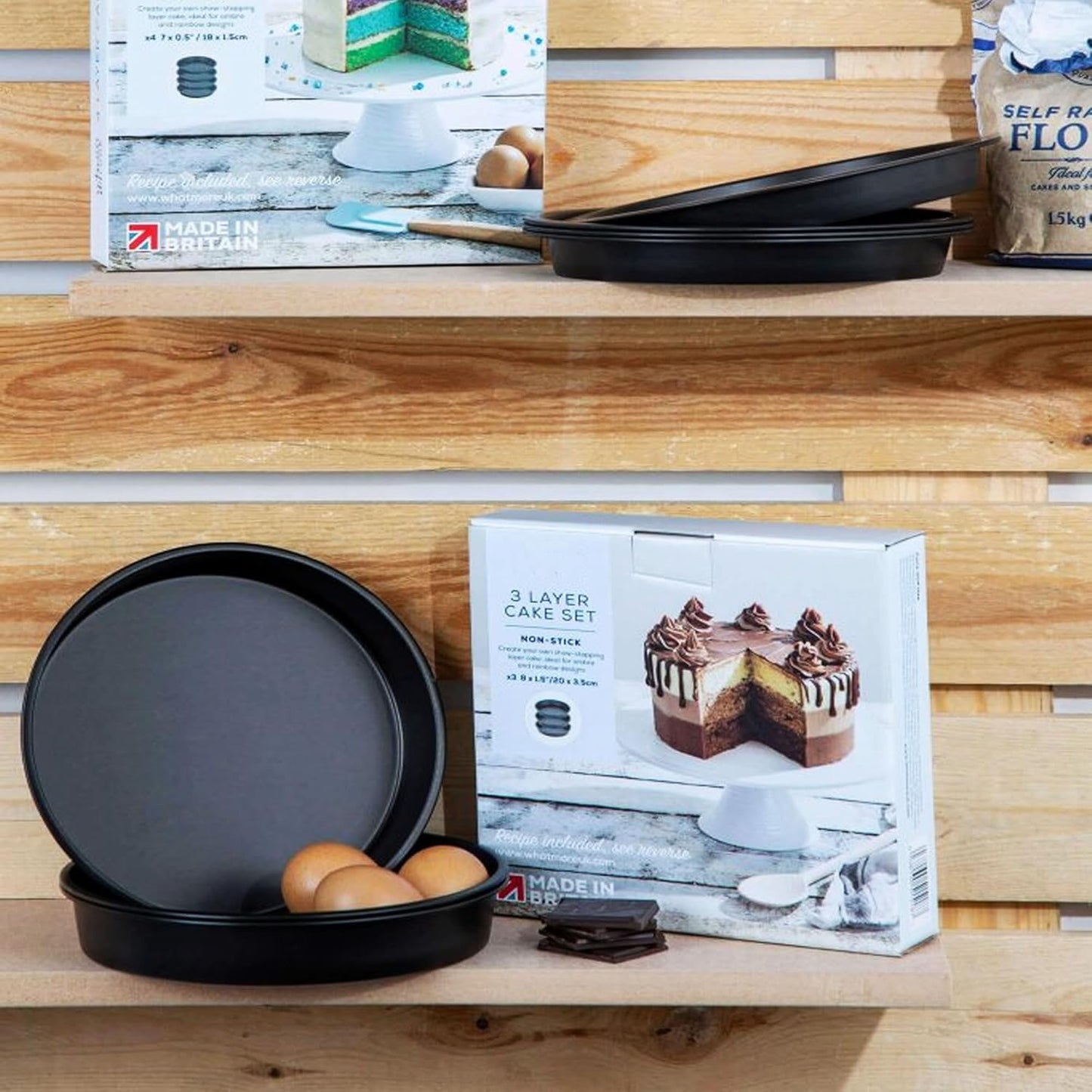 3 Layer Cake Set Non Stick Ideal For Ombre & Rainbow Cake Designs