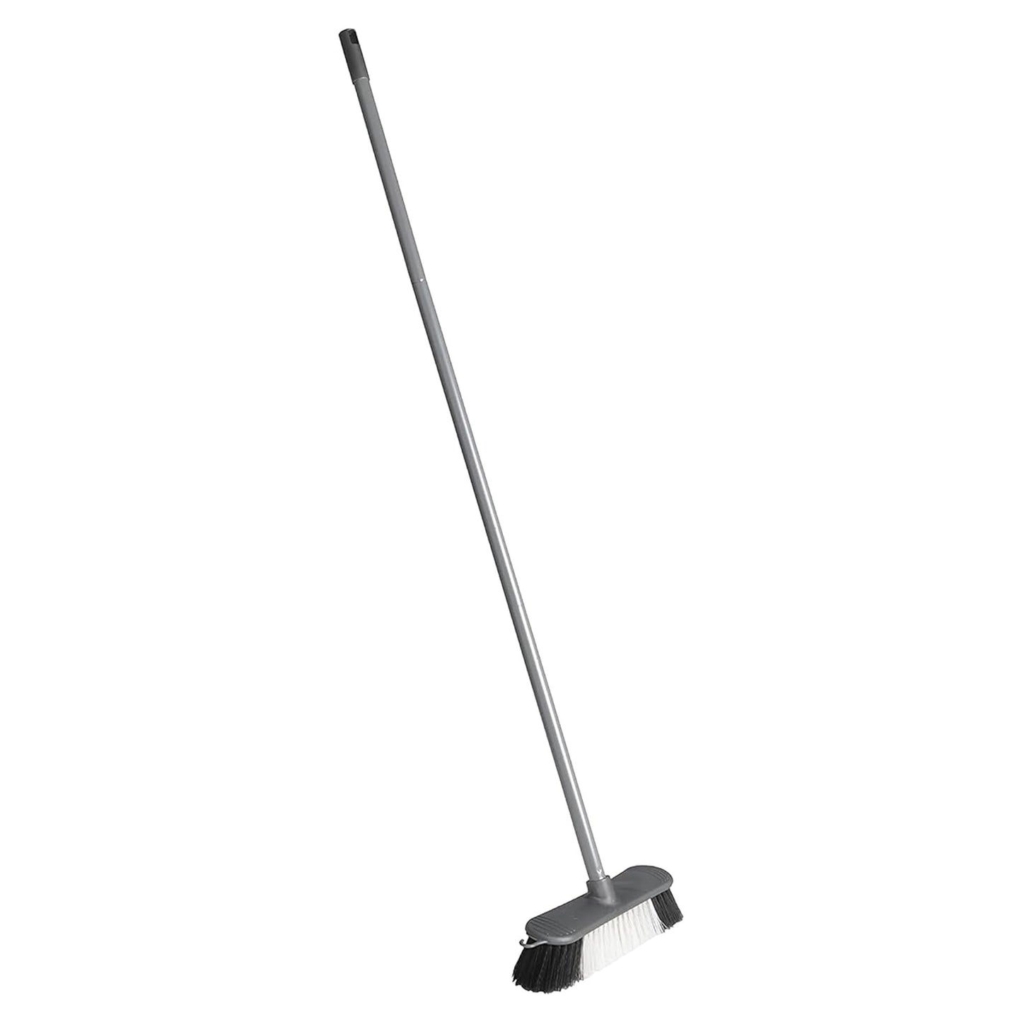 Metallic Grey 3pcs Sweeping Broom With Stiff Nylon Bristles With Metal Handle