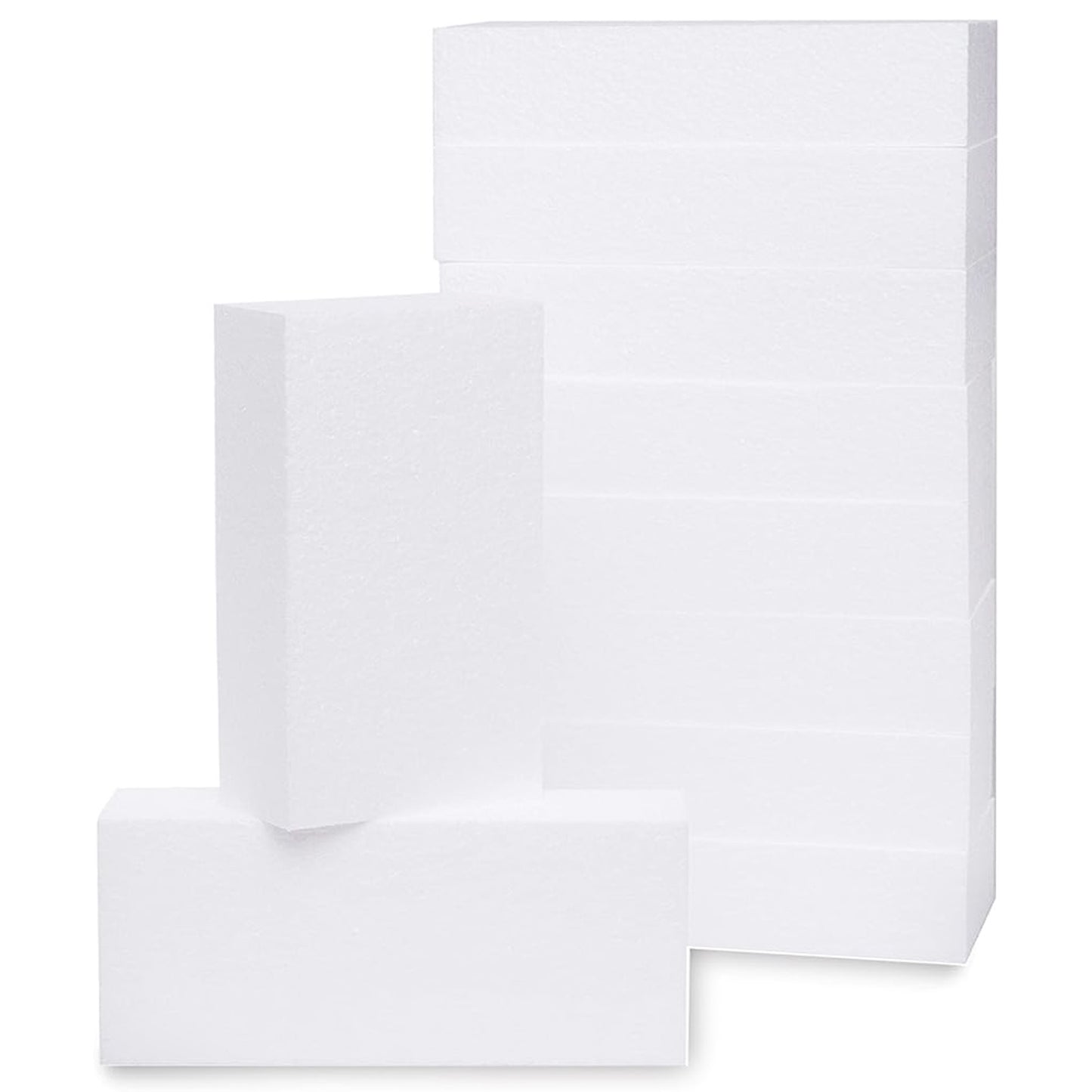Rigid White Polystyrene Rectangular Foam Brick Blocks for Crafting, Floral Arrangements & Arts & Crafts