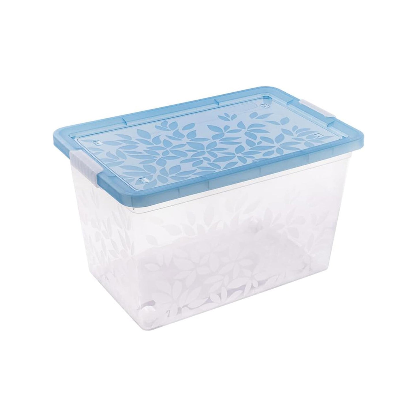 Elegant Jasmine Leaves Strong Stackable Plastic Storage Boxes Complete With Clip Locked Lids