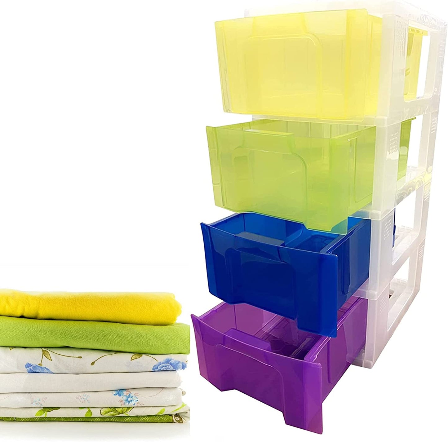 Plastic Rainbow Coloured Modular Storage Tower Units For Home Office Schools Children’s Toys Drawer