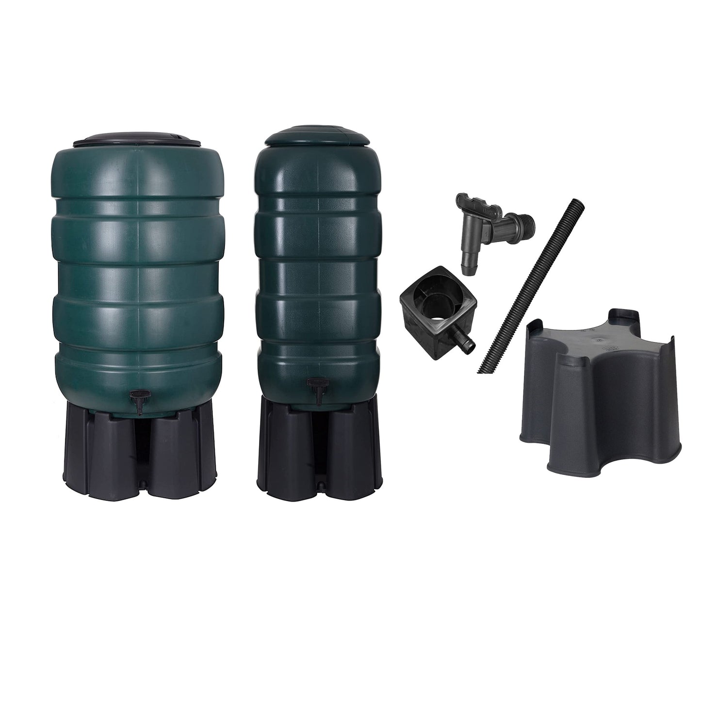 Selection Of Green Outdoor Water Butts Complete With Stand & Kit