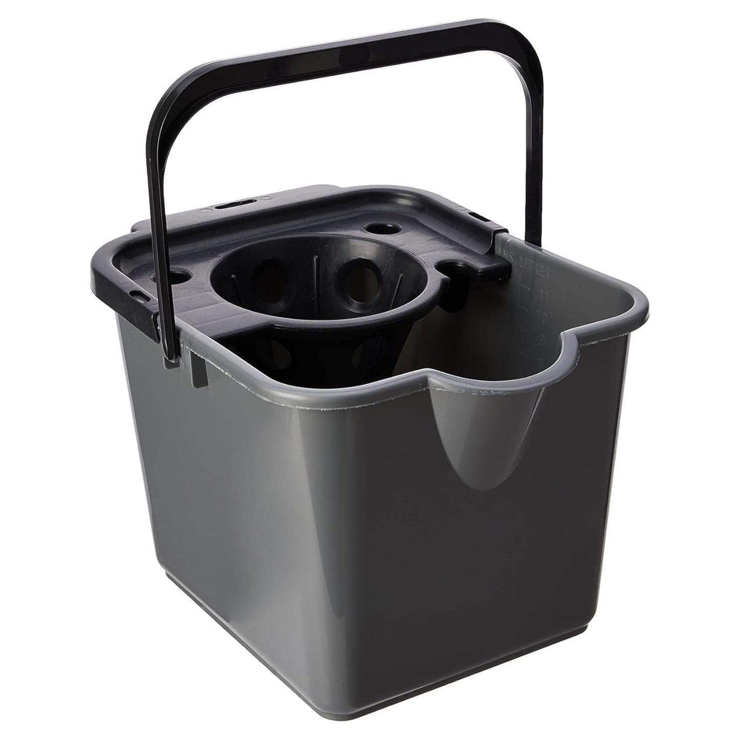 12 Litre Capacity Red Blue Green Yellow & Metallic Coloured Floor Cleaning Mop Buckets With Pouring Lip