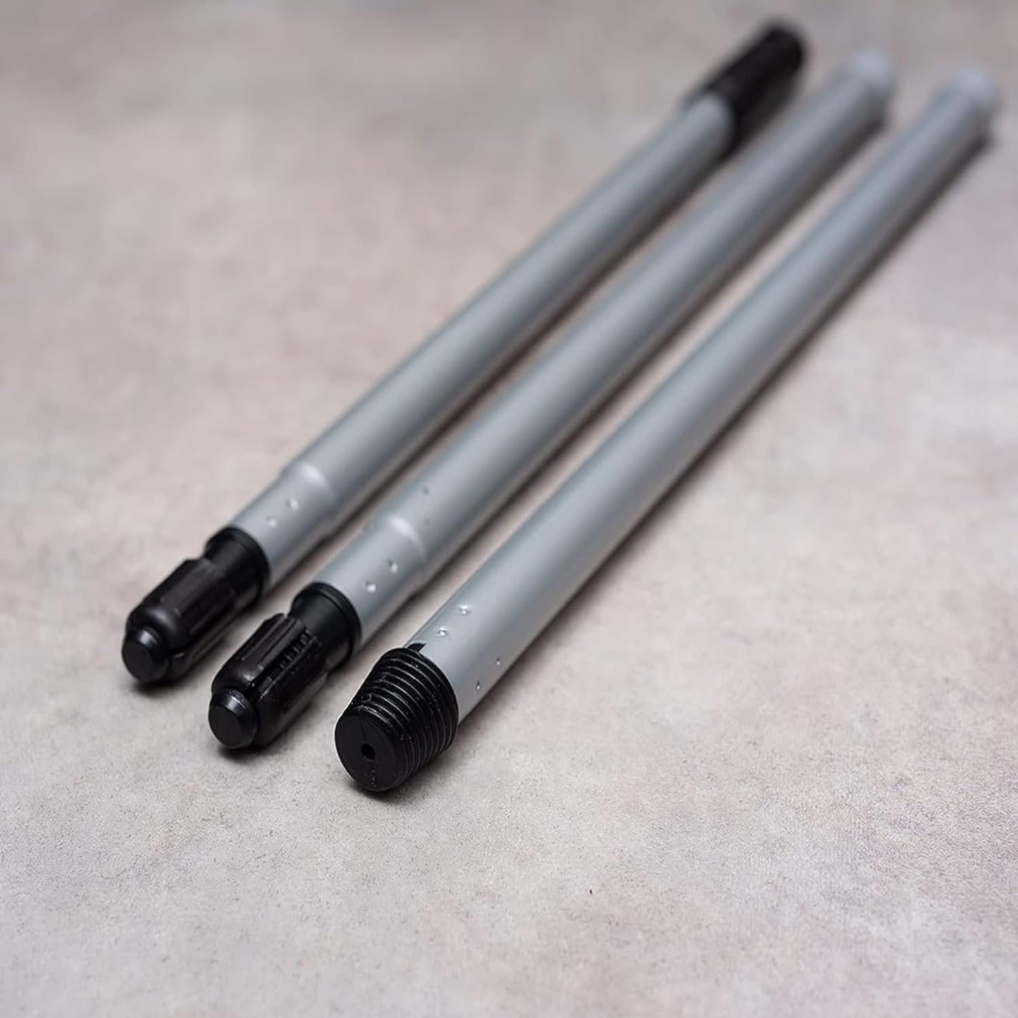 Metallic Grey 3pcs Sweeping Broom With Stiff Nylon Bristles With Metal Handle