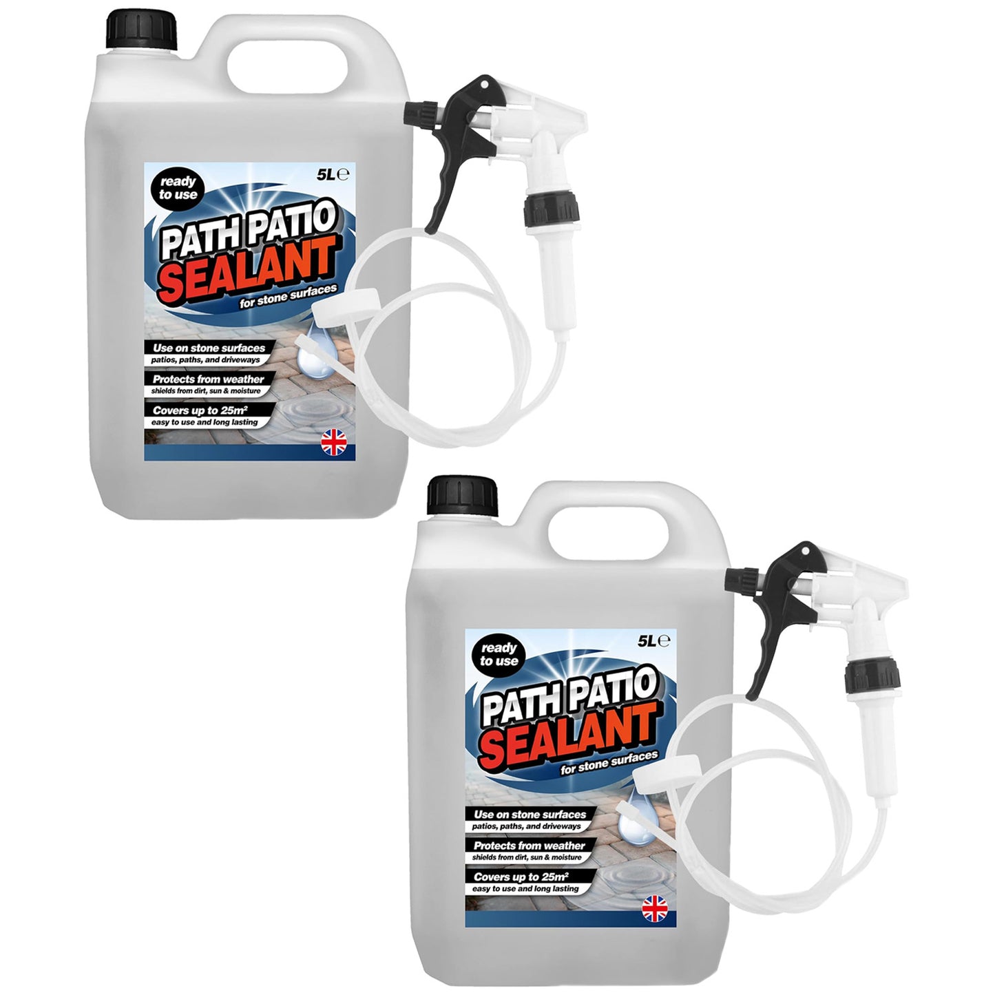 5 Litre Path Patio Sealant Designed To Protect Stone Surfaces With Hose Trigger