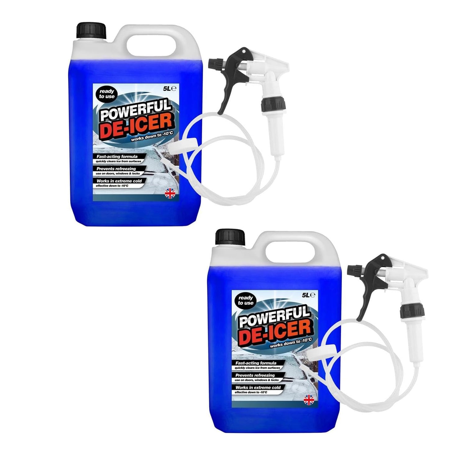 5 Litre Powerful De-Icer Ready To Use Fast Acting Formular With Trigger Hose