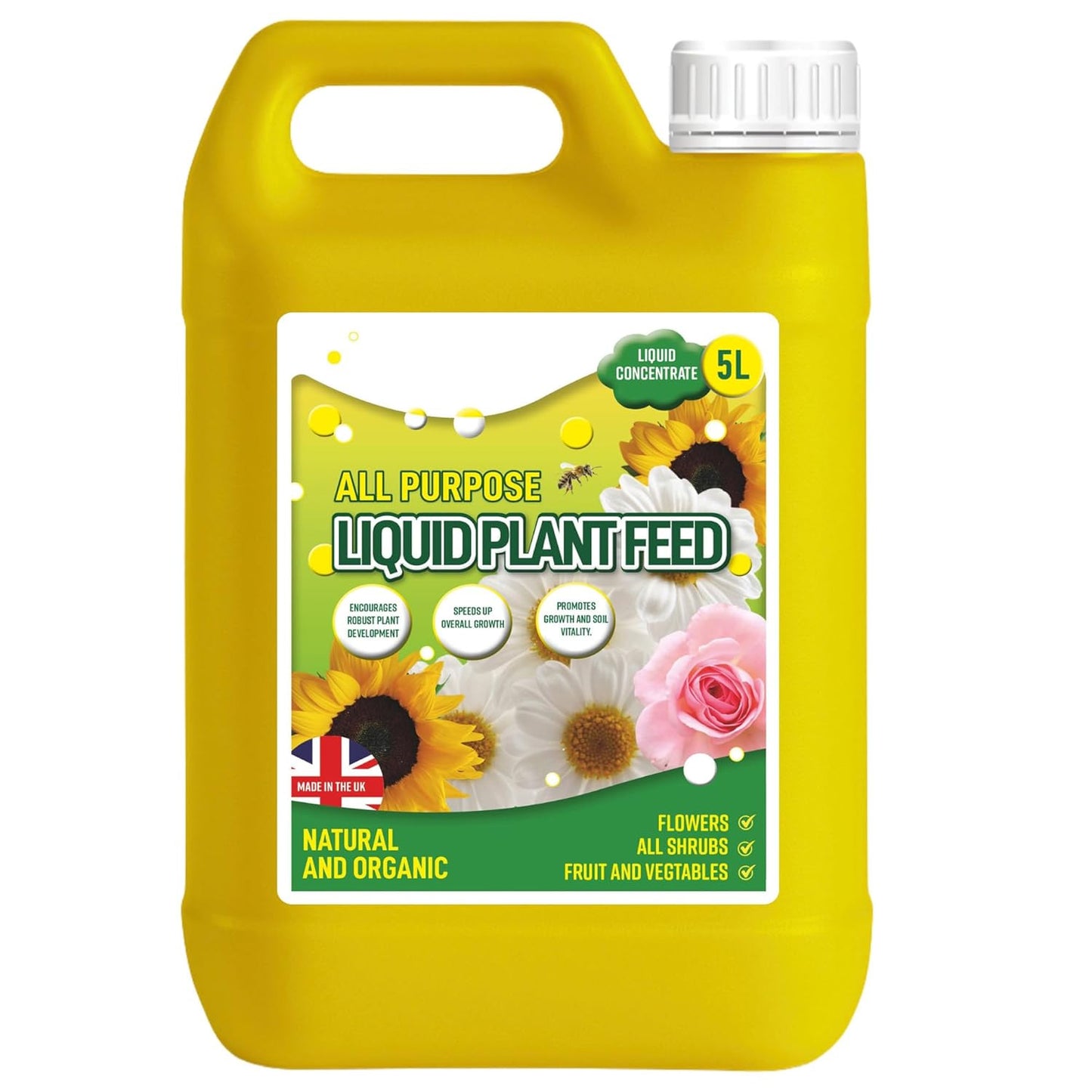 5 Litre Easy To Use Concentrated All Purpose Liquid Plant Feed Helps Grow Healthier Plants
