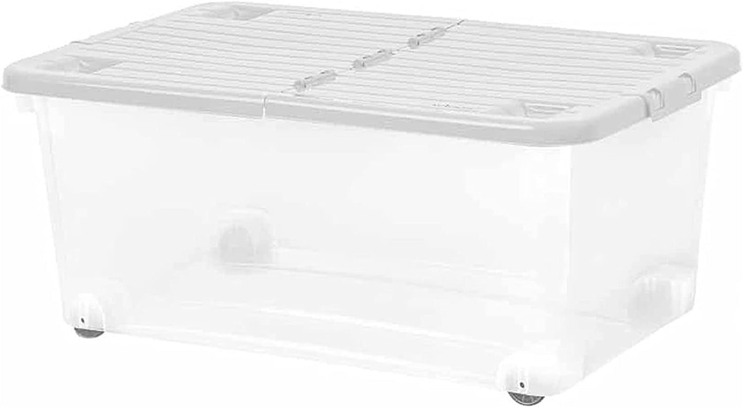 Strong Stackable Folding Split Lids Storage Containers Home Office Versatile Containers With Wheels