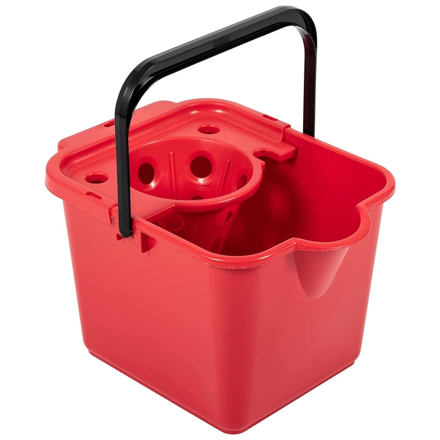 12 Litre Capacity Red Blue Green Yellow & Metallic Coloured Floor Cleaning Mop Buckets With Pouring Lip