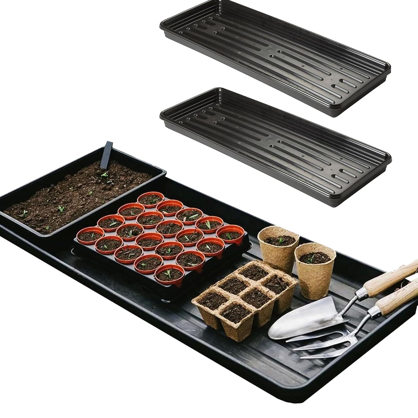 Strong Black Flower Plant Trays Easy To Handle Multi Use Ideal For Gardens & Greenhouses