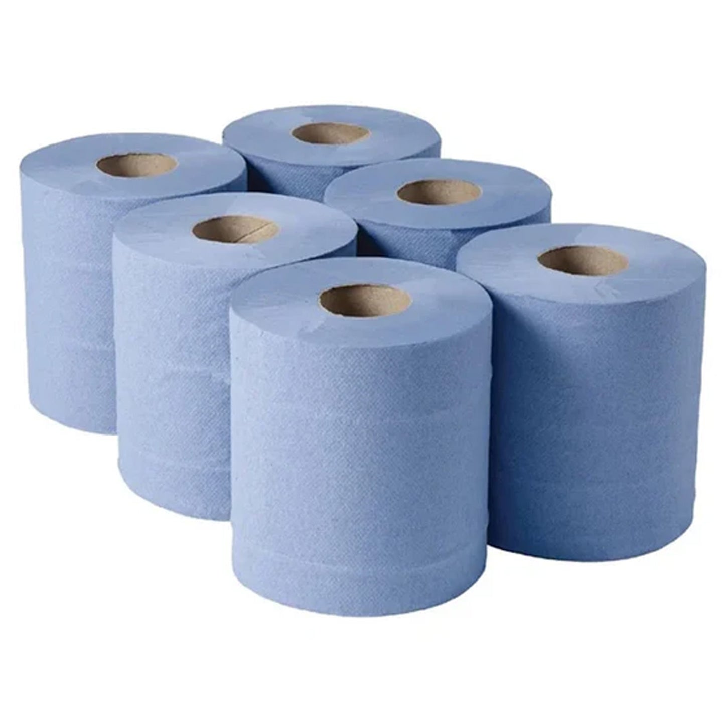 6 Blue Centrefeed Rolls & Dispenser