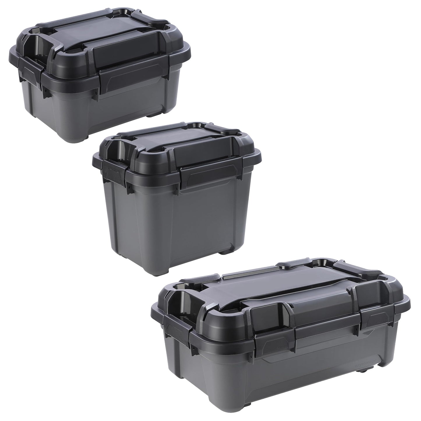 Indoor Outdoor Heavy Duty Black Storage Bunker Trunks Ideal For DIY Use Tradesman & Handyman