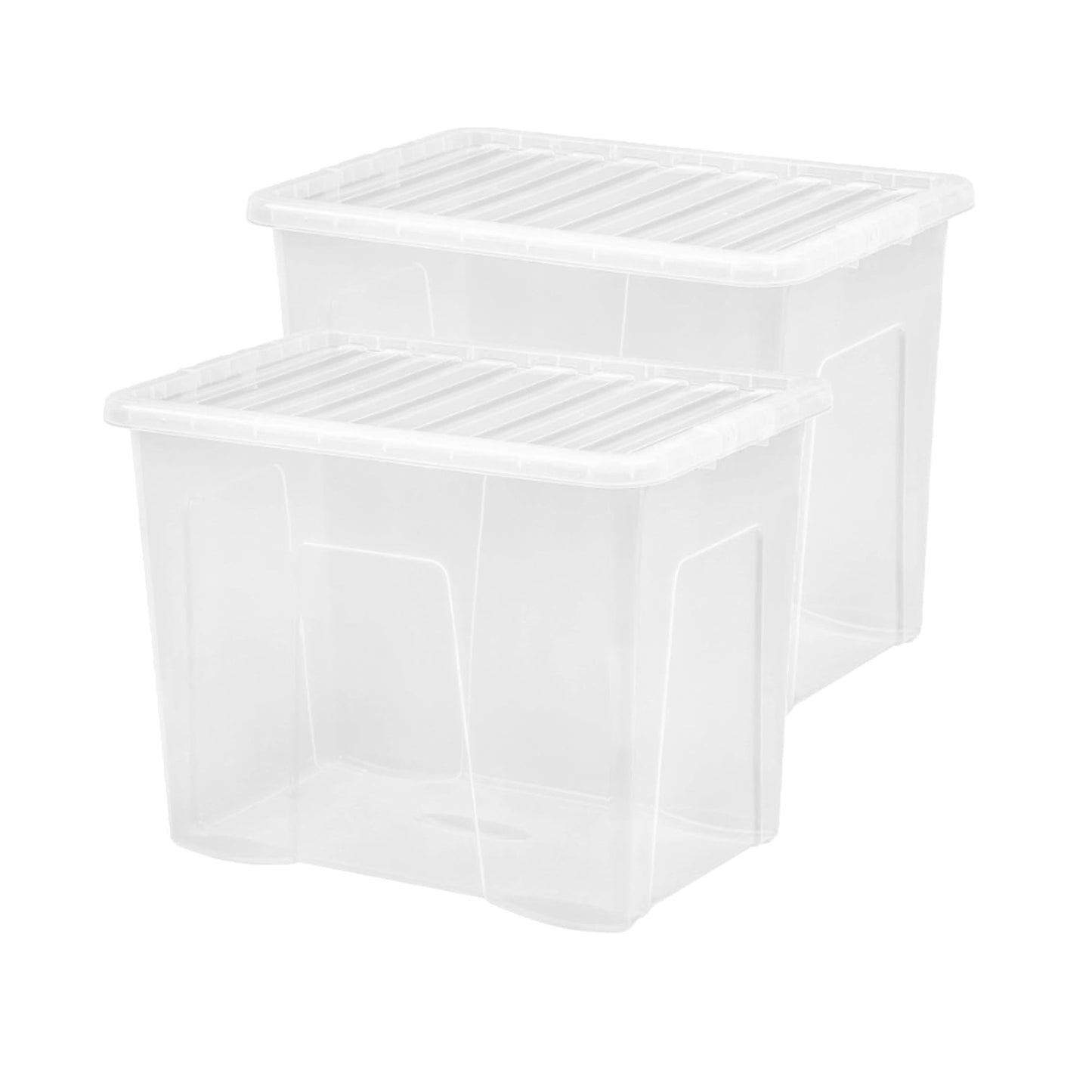 Crystal Clear Transparent Large 80 Litre See Through Home Office Storage Containers