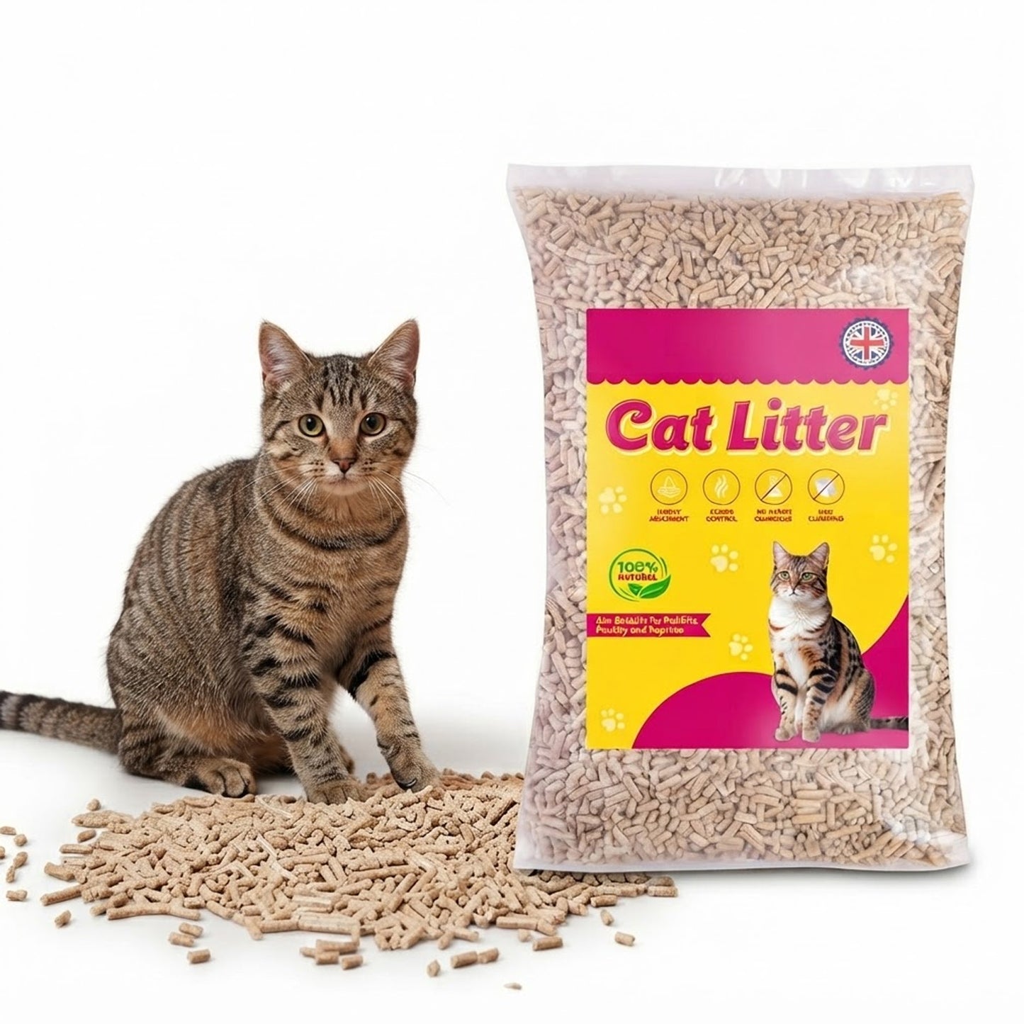 15L Premium Wood Cat Litter Pellets Biodegradable Soft Bedding