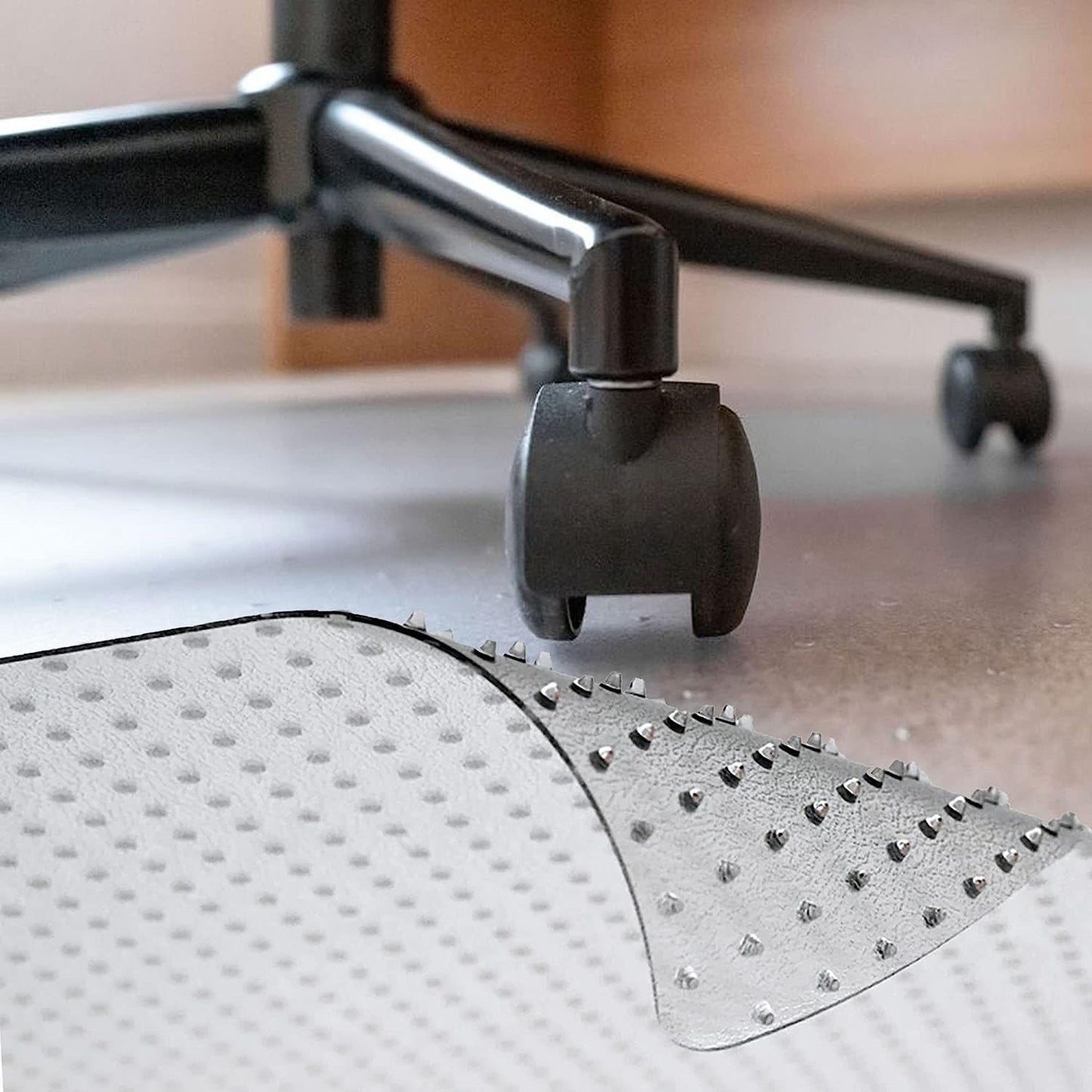 Rectangular 90x120cm (35”x47”) PVC Floor Protector For Carpets & Hard Floors Non- Slip Office Chair Mat Unrolled