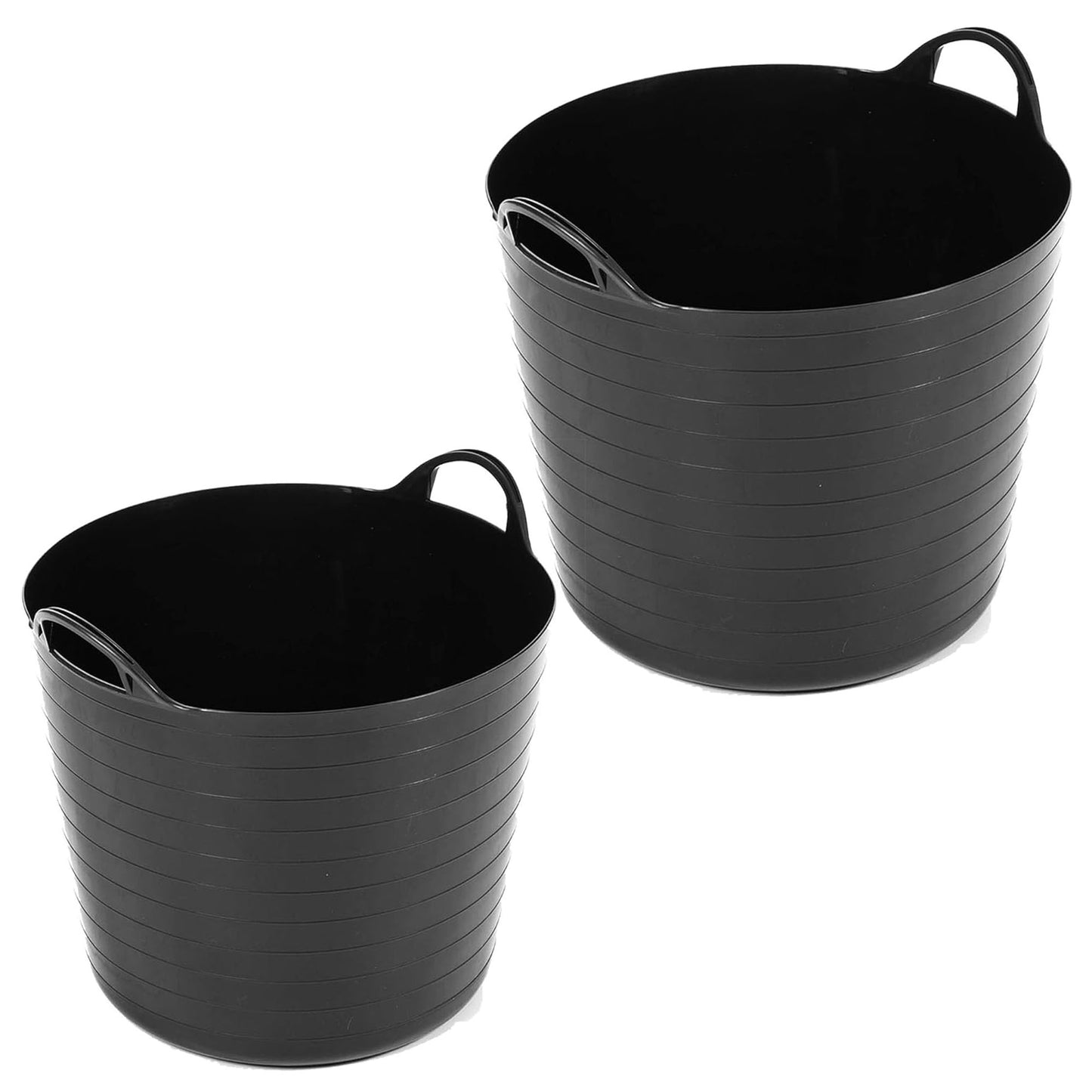 40 Litres Strong Large Flexi Storage Tub Rubble Container With Handles For Home & Garden