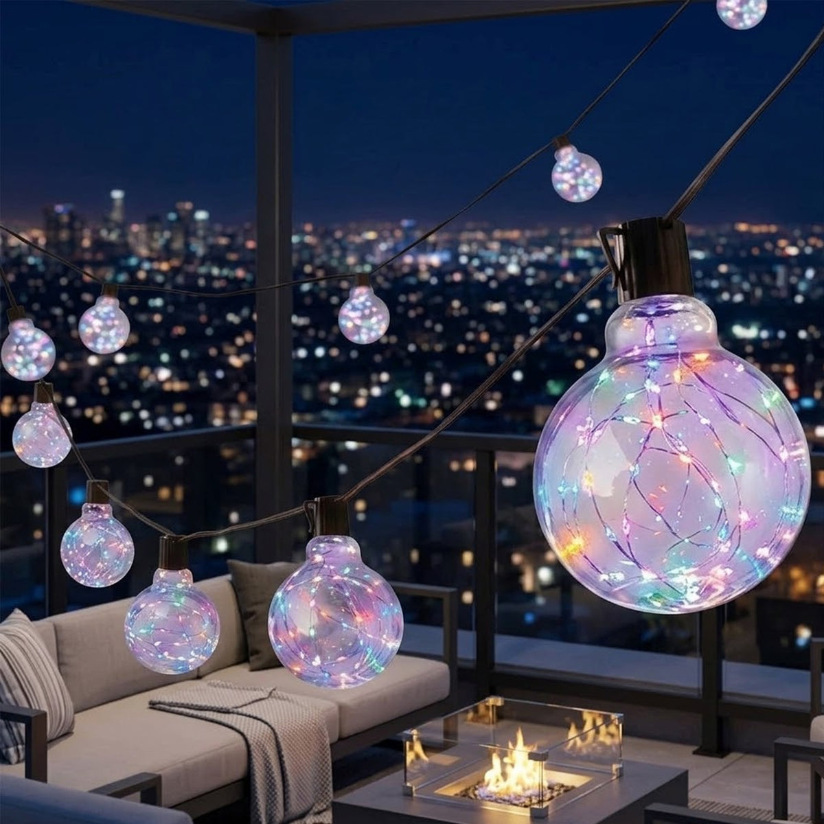 Outdoor Galaxy Firefly Festoon Garden Lights Multicolour LED