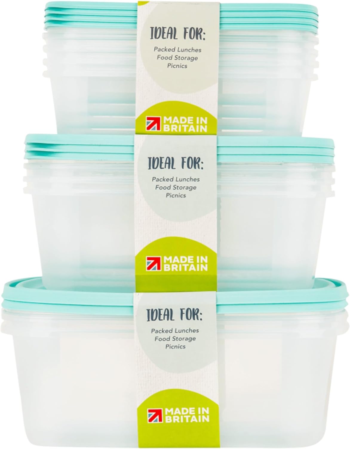 Microwave & Freezer Safe Reusable Plastic Food Storage Container Boxes Complete With Airtight Lids
