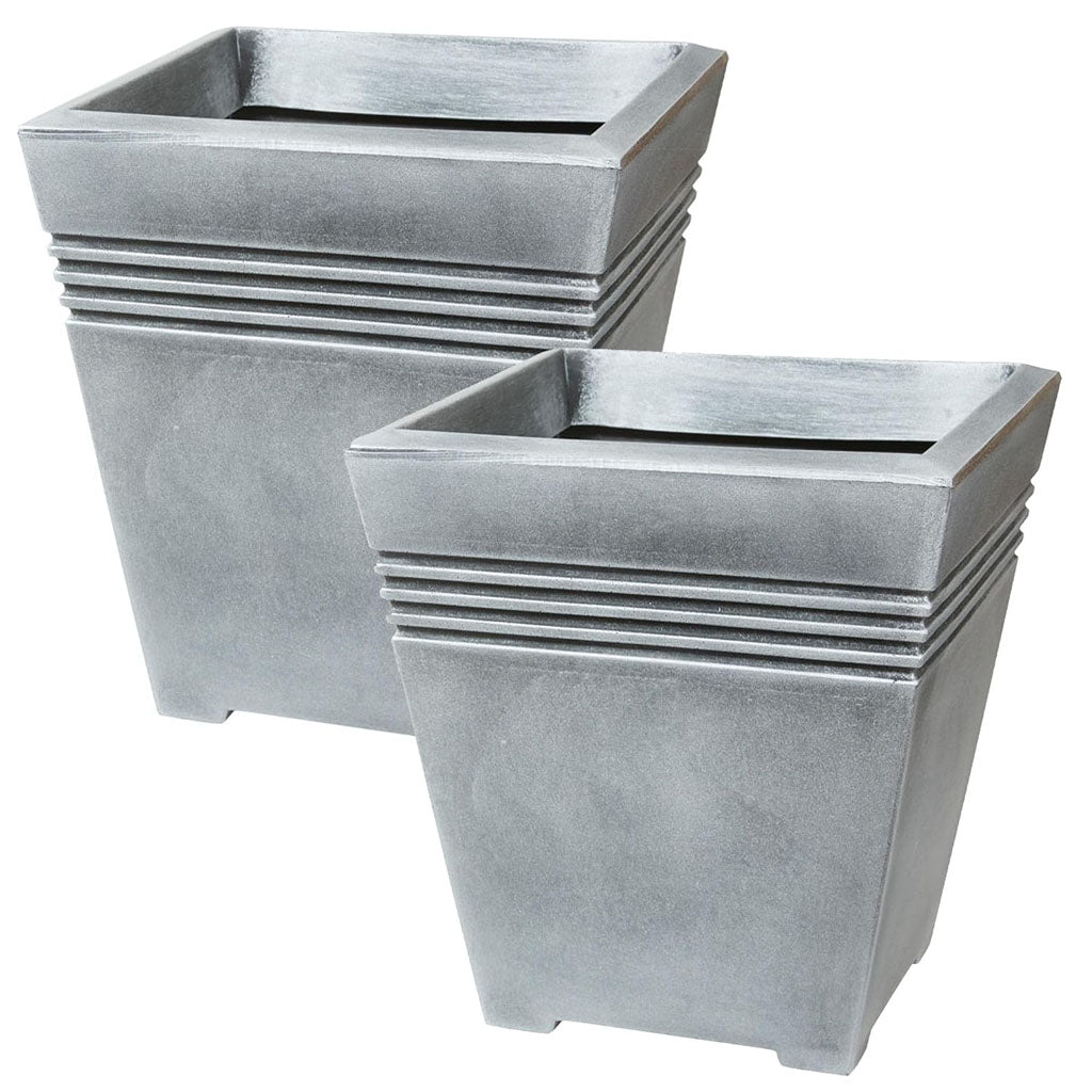 Home Garden Tall Or Square Grey Venice Trough Planters For Flowers & Plants