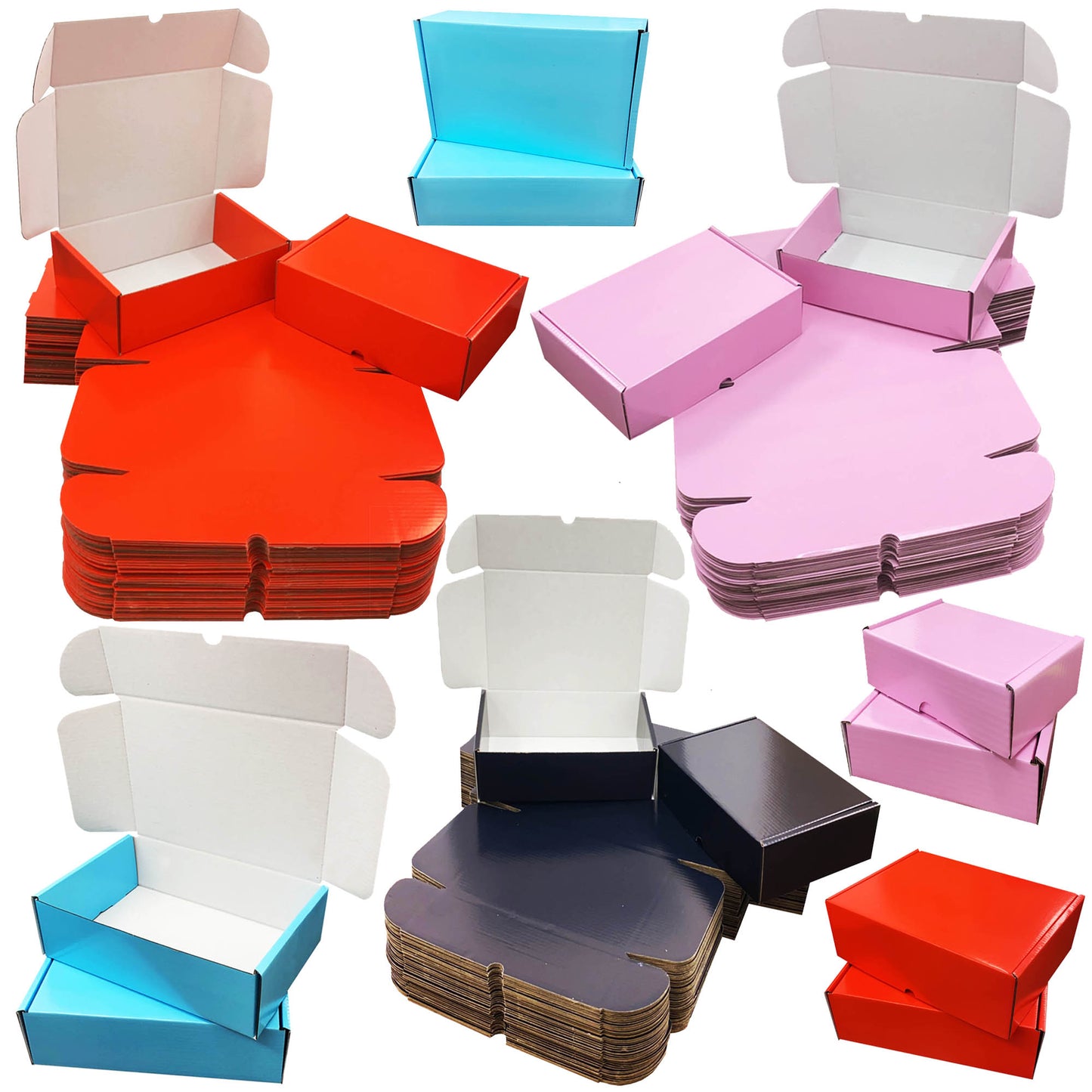 Shiny Coloured Cardboard Postal Shipping Mailing Die Cut Boxes