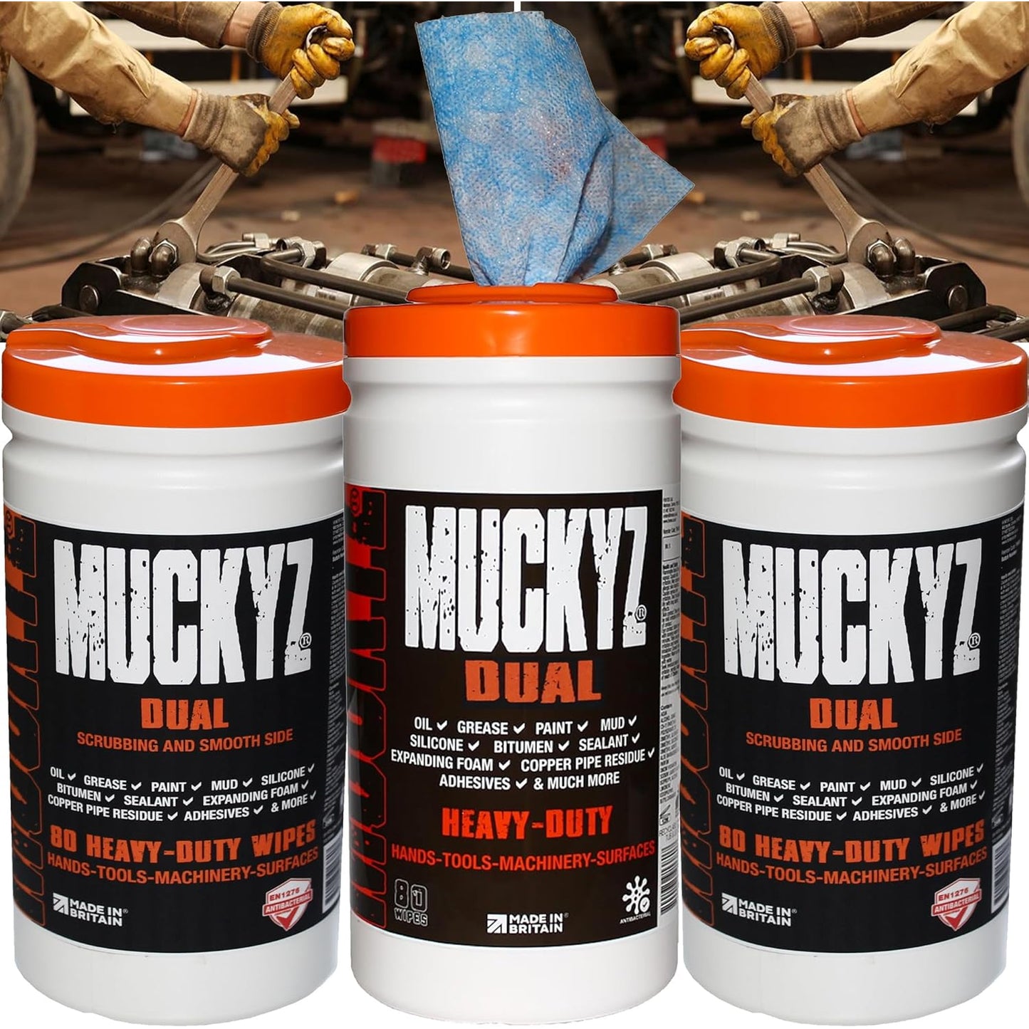 Heavy Duty Hand & Surface Scrub Wipes Ideal For Machinery Tools Perfect For Removing Grease & Muck
