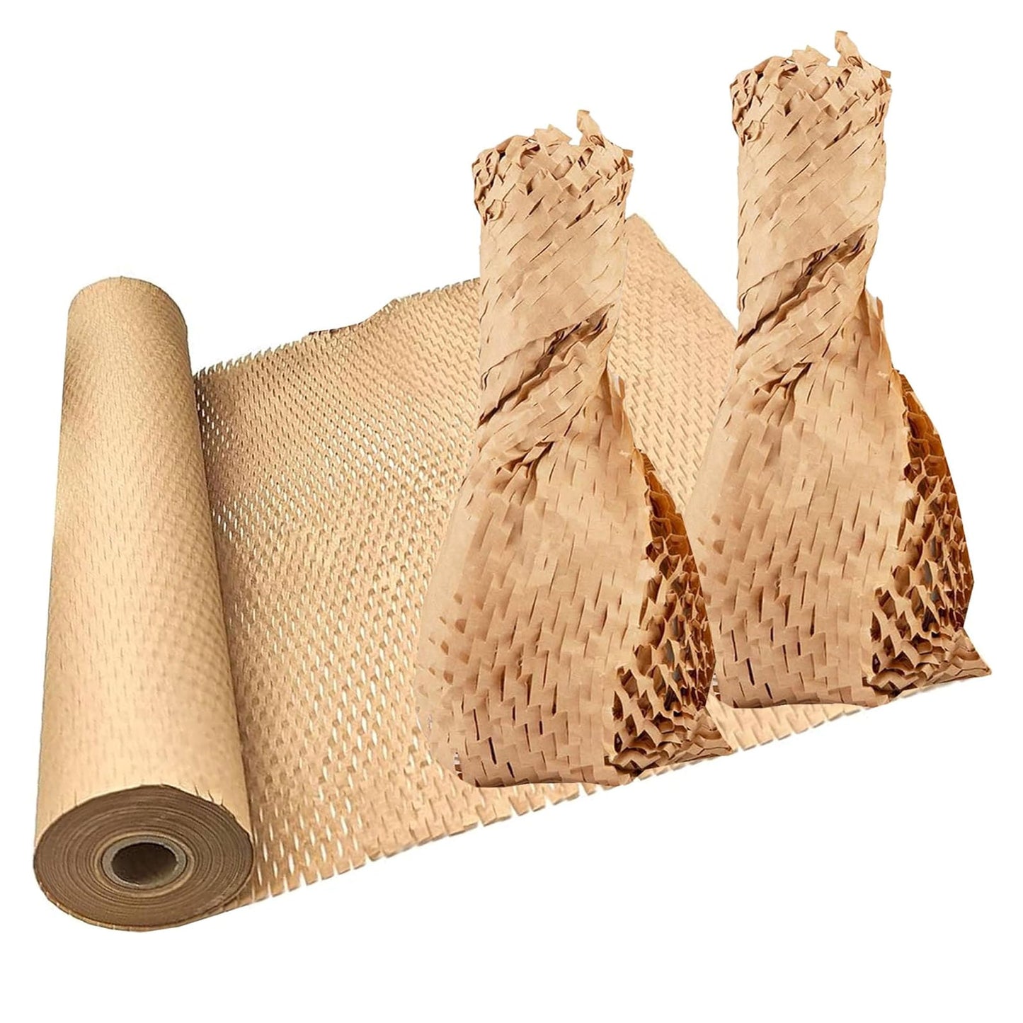 Brown Honeycomb Packing Wrapping Void Filling 400mm Hive Cushioning Paper Rolls