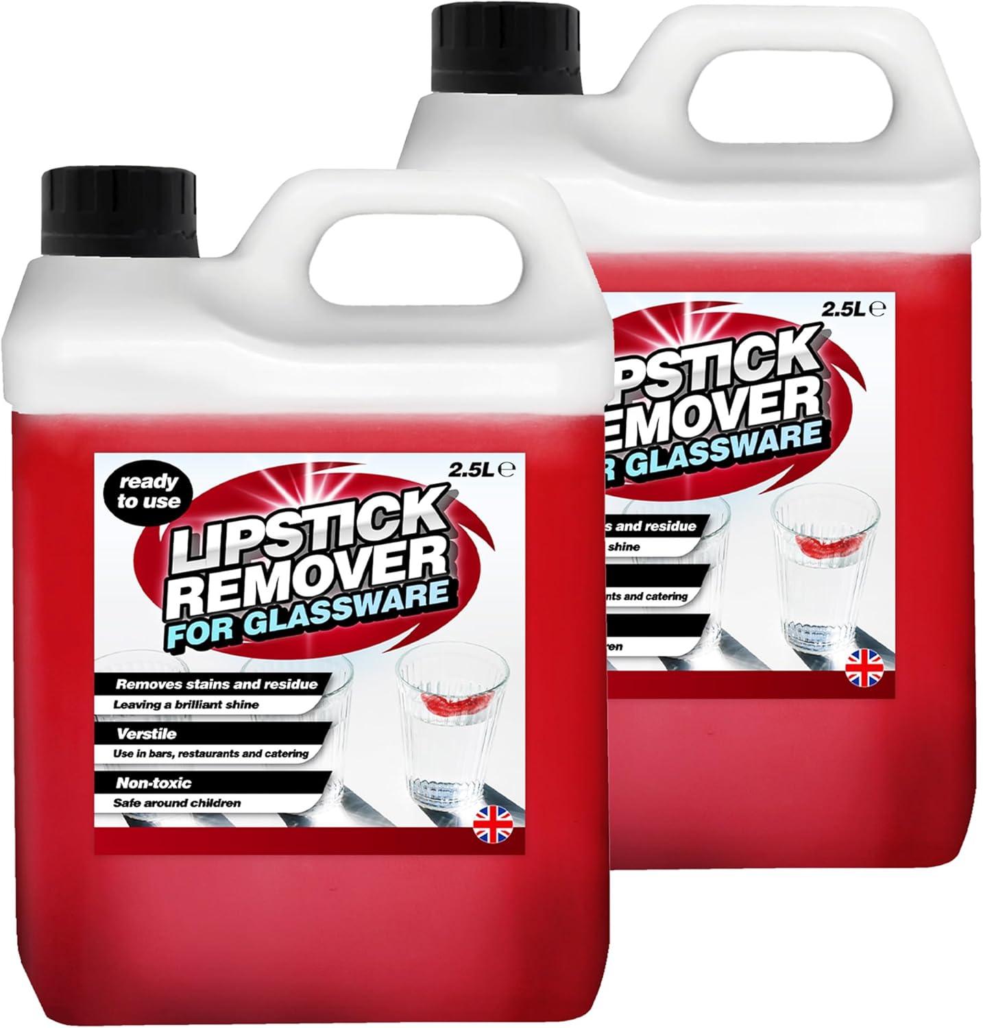 2.5L Ready To Use Lipstick Remover For Glassware Perfect For Home & Restaurants