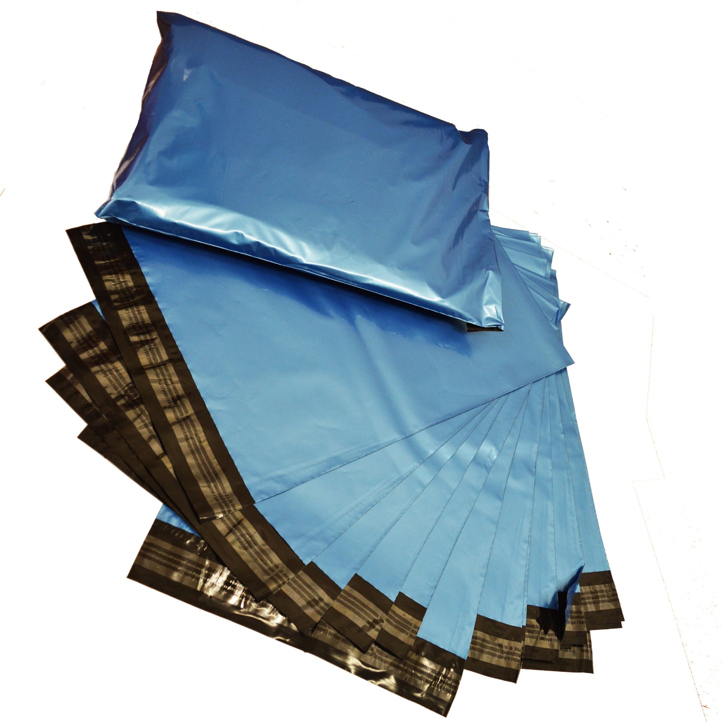 Selection Of Strong Metallic Blue Polythene Postage Courier Mailing Bags